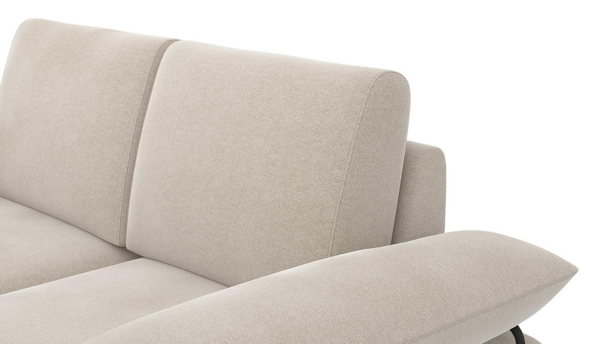 SOFA LORI 2-Sitzer, ecru - Ecru/Schwarz, Holzwerkstoff/Textil (185/87/96cm) - Courtois Laville