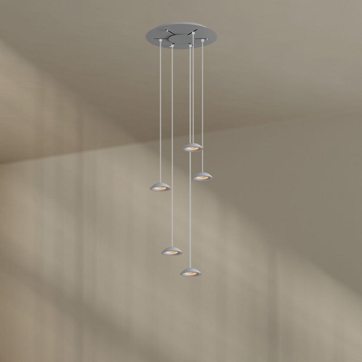 HÄNGELEUCHTE Santa Air 5-flammig Schwarz - Weiß, Metall (11/11/3.2cm) - s.luce