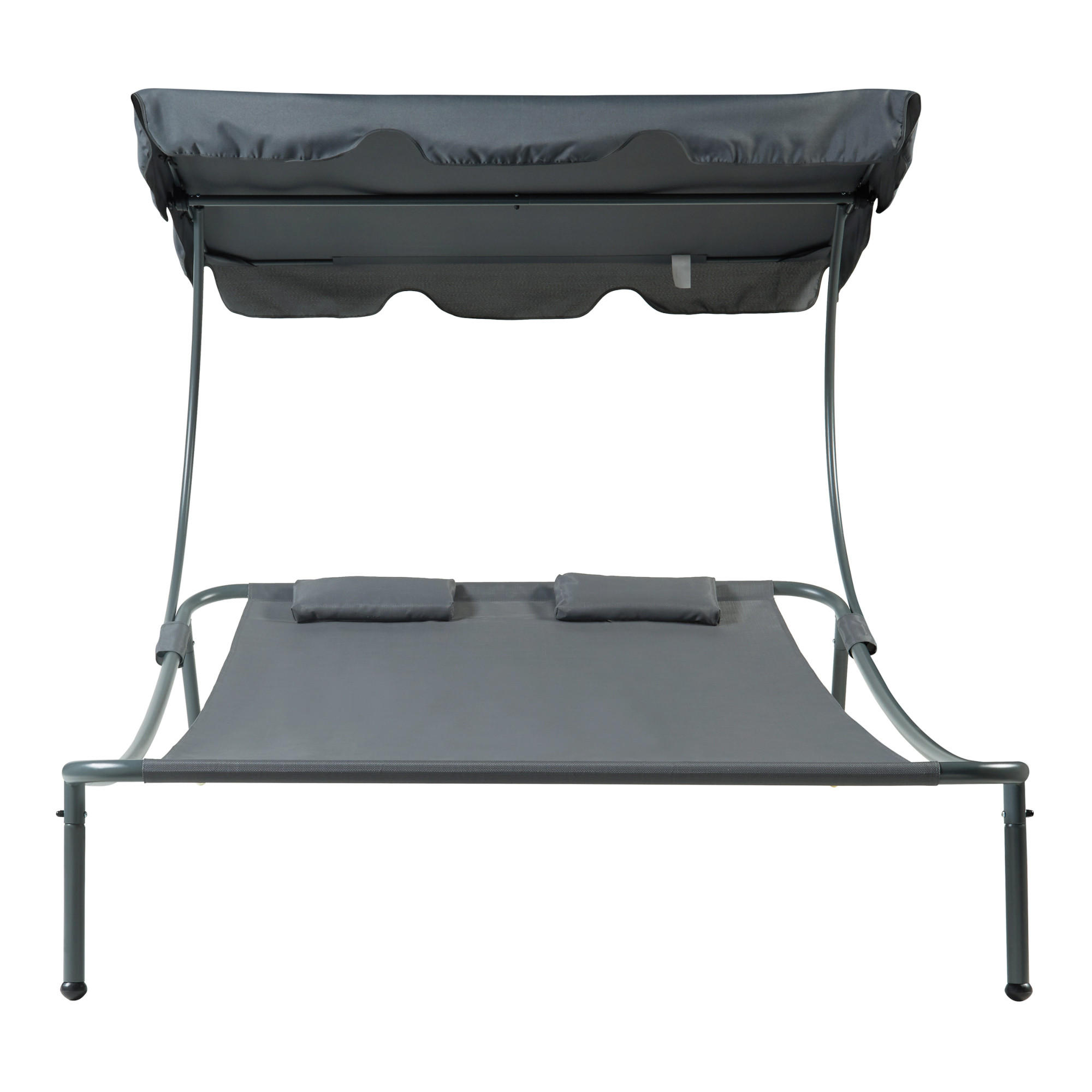 DOPPELLIEGE Avigliano - Grau, Textil/Metall (200/146/173cm) - casa.pro