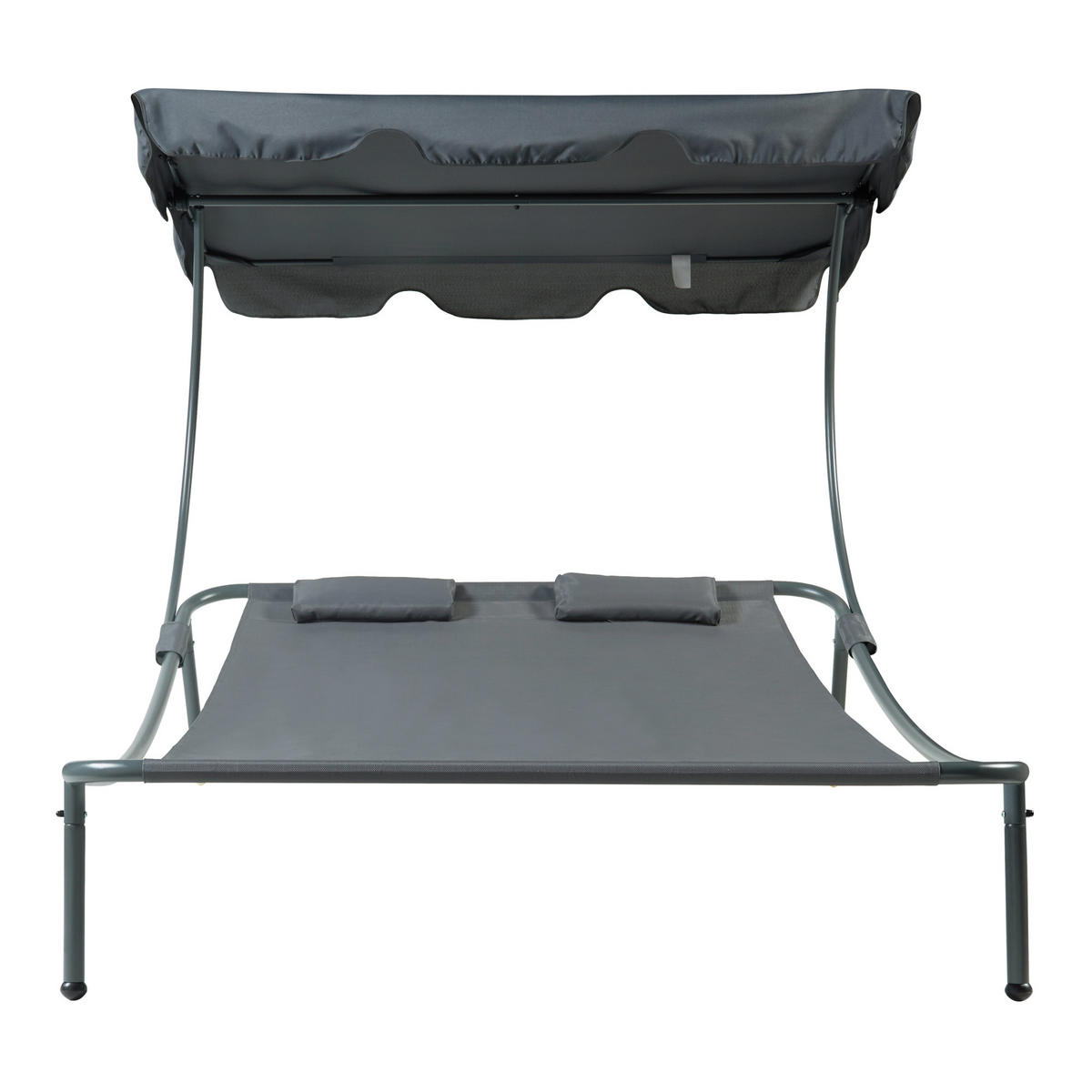 DOPPELLIEGE Avigliano - Grau, Textil/Metall (200/146/173cm) - casa.pro