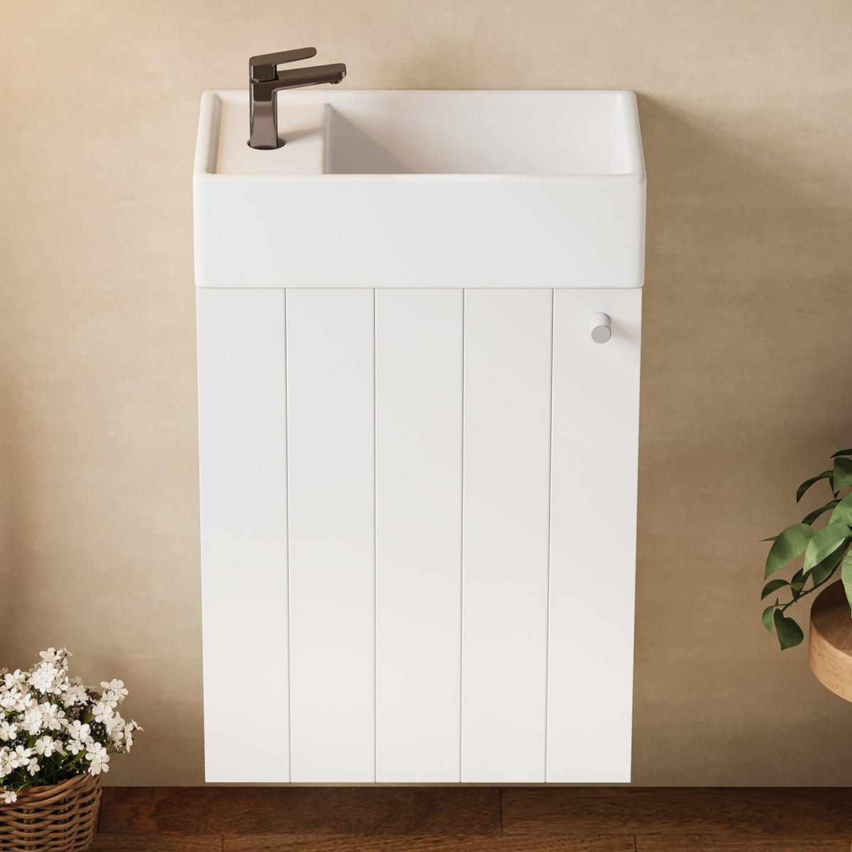 WASCHTISCHKOMBI 41/23/62.5 cm Weiß mit 1 Schranktür und Soft-Close-Mechanismus, ohne Wasserhahn - Weiß, Holz/Holzwerkstoff (23/62.5/41cm) - Oxeza