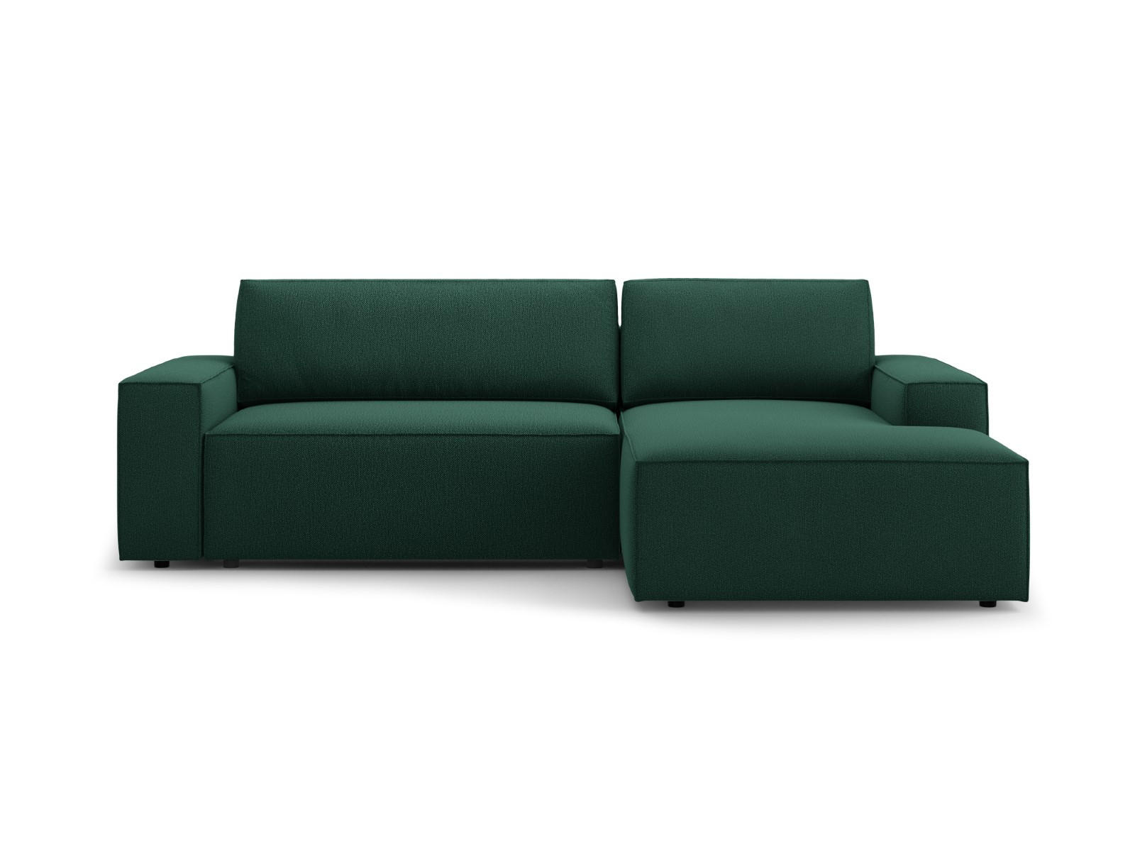 AUSKLAPPBARES-ECKSOFA rechts mit Container Jodie aus strukturiertem Stoff grün 3 Sitzplätze - Grün, Textil (246/151cm) - Micadoni