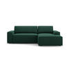 AUSKLAPPBARES-ECKSOFA rechts mit Container Jodie aus strukturiertem Stoff grün 3 Sitzplätze - Grün, Textil (246/151cm) - Micadoni