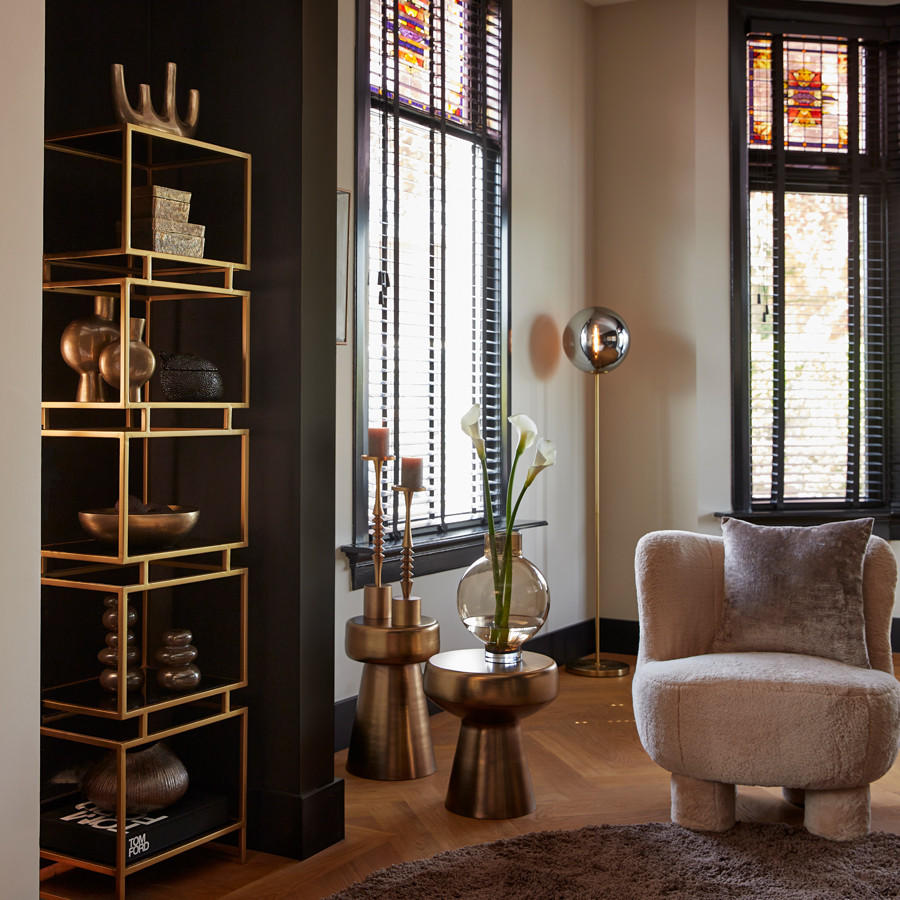 STEHLEUCHTE Medina Grau Ø30/160 cm - Grau, Glas (30/30/160cm) - Light & Living