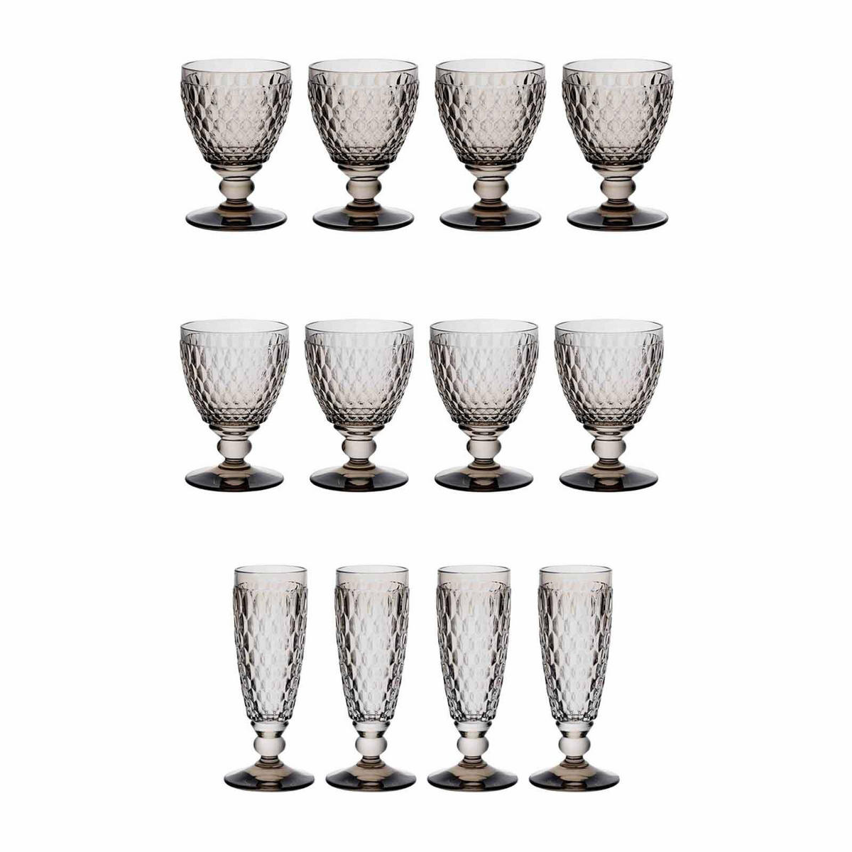 WASSER-, WEIN- UND SEKTGLÄSER Boston Coloured Smoke 12er Set - Grau, Glas - Villeroy & Boch