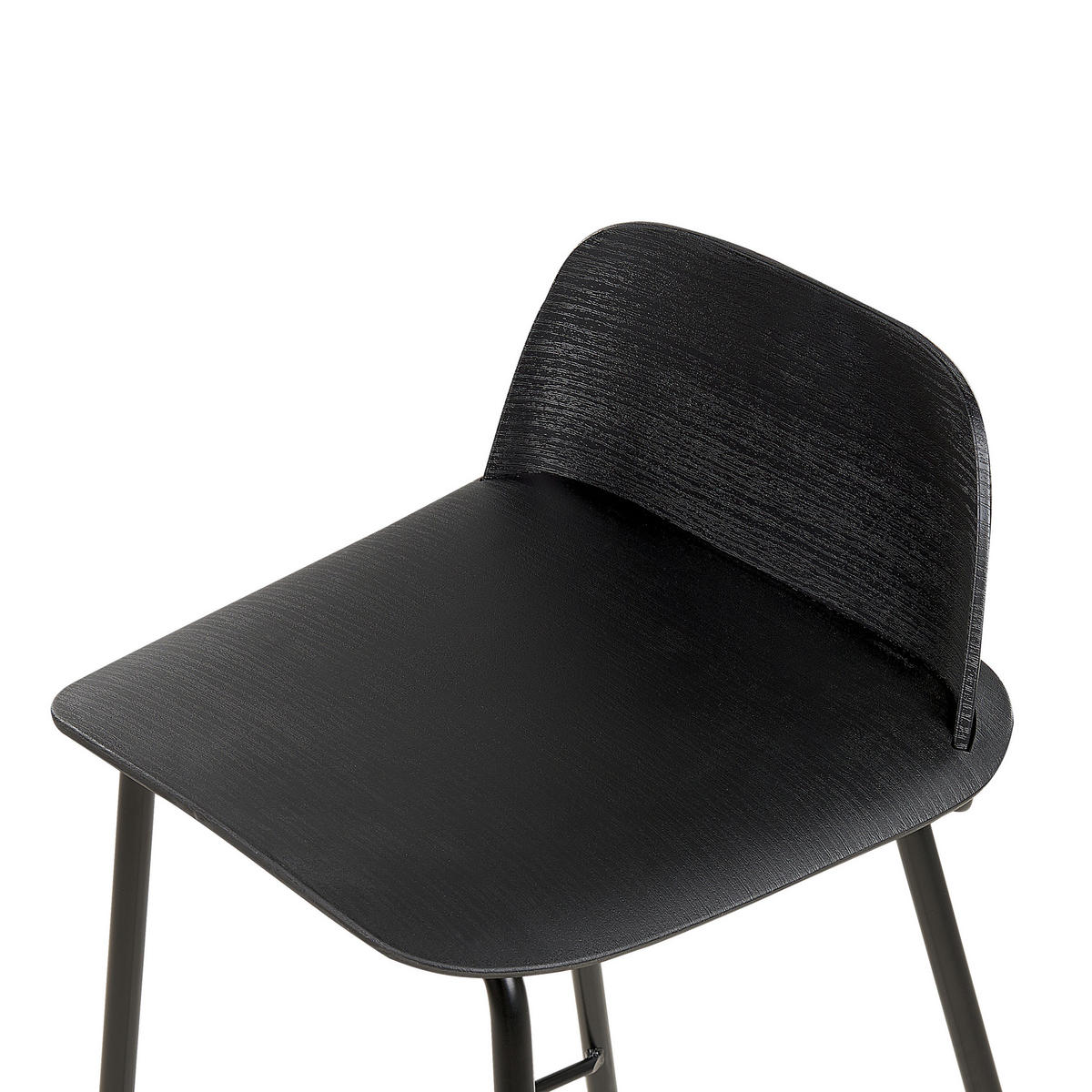 BARHOCKER 4er-Set Kunststoff Schwarz Mora - Schwarz, Kunststoff/Metall (48/90/35cm) - Beliani