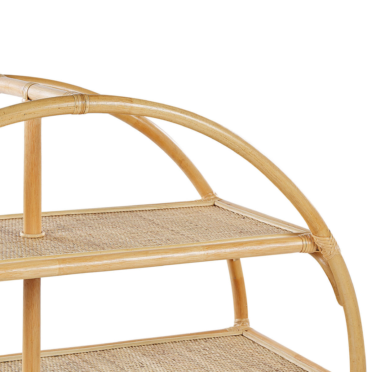 REGAL 3 Fächer Tuvalu II - Naturfarben, Naturmaterialien (100/109/42cm) - Beliani
