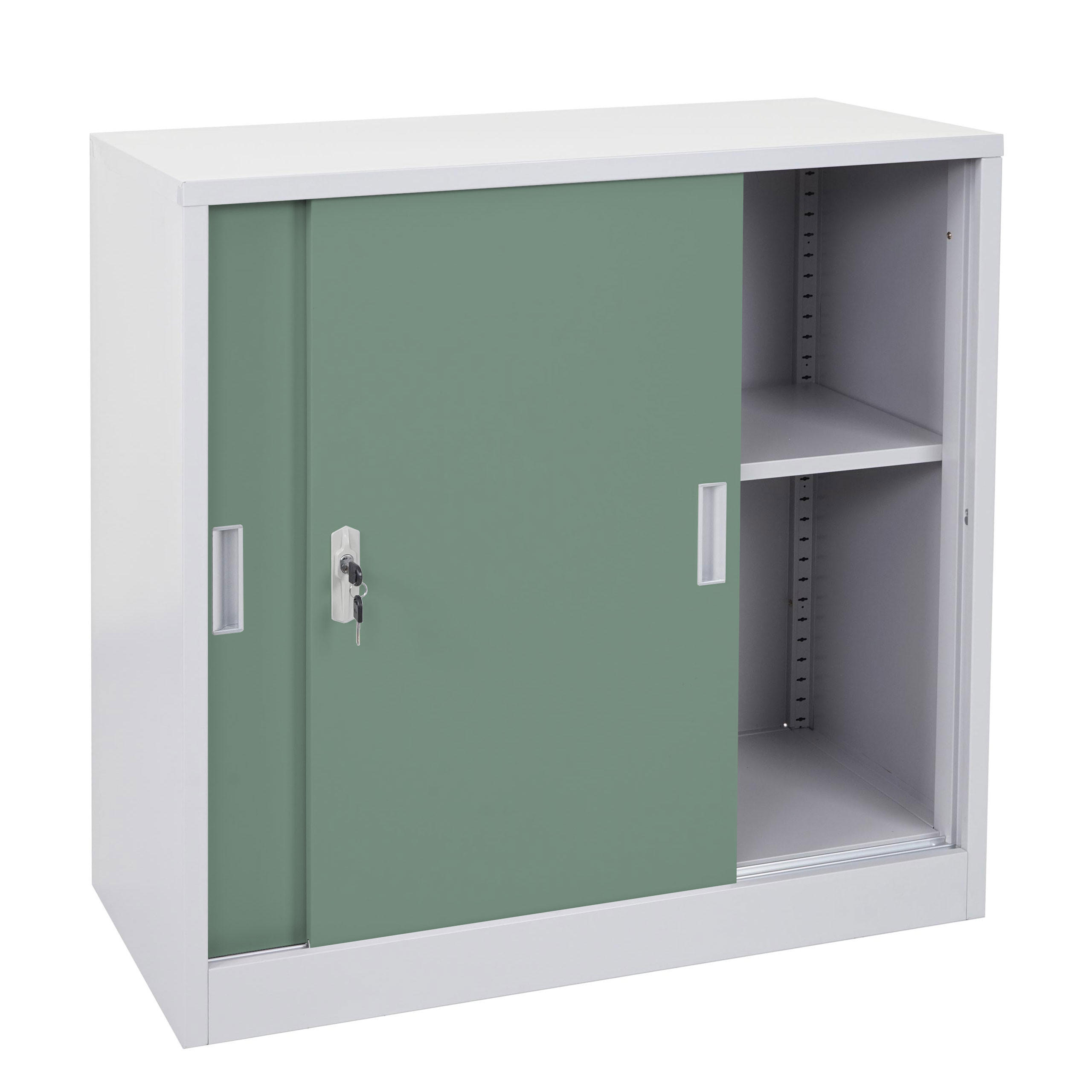 AKTENSCHRANK Grün - Grün, Metall (90/90/45cm) - MCW