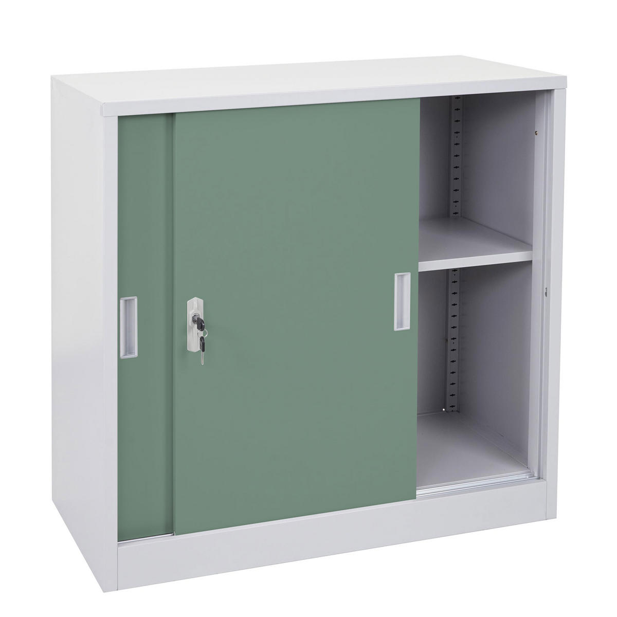 AKTENSCHRANK Grün - Grün, Metall (90/90/45cm) - MCW