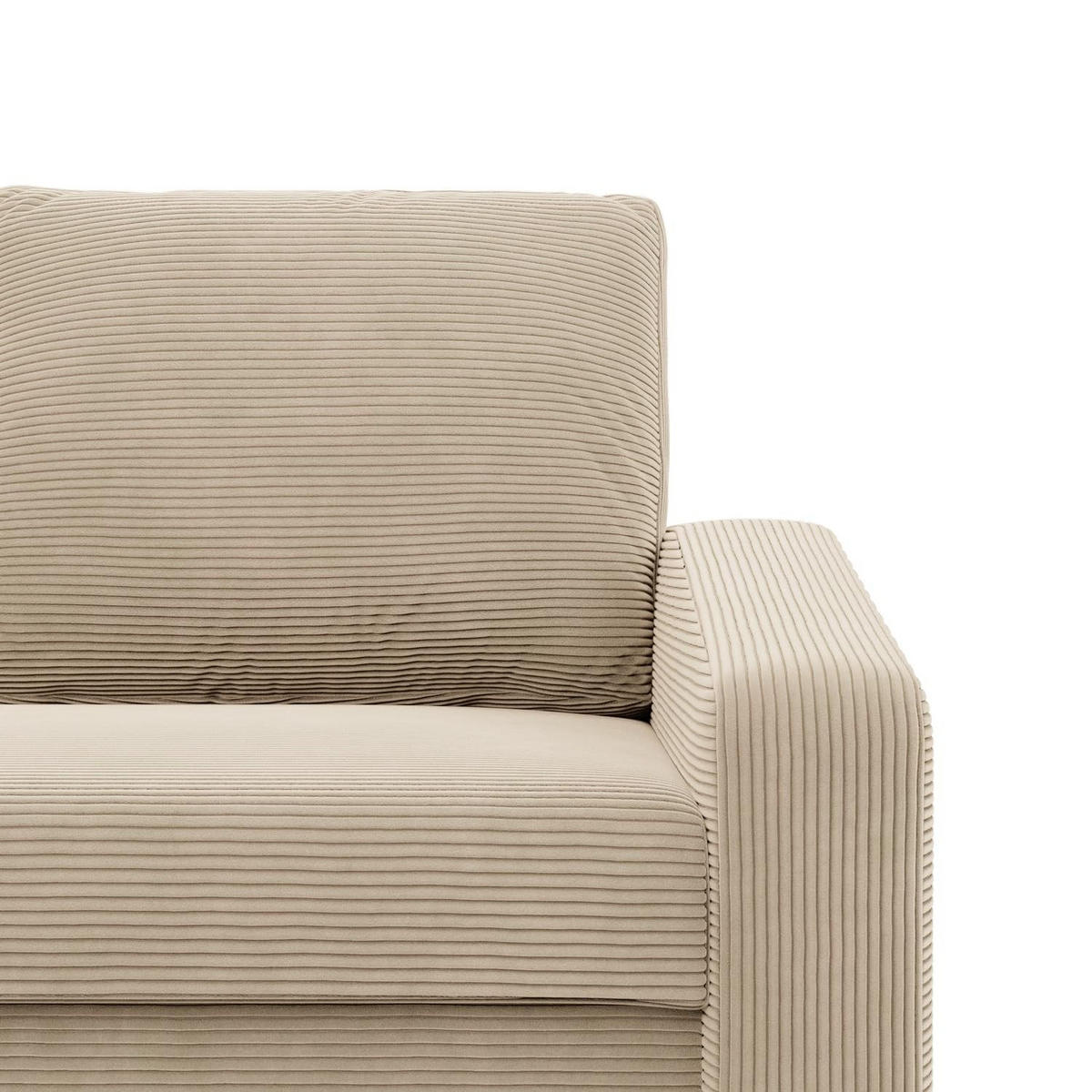 SOFA 3-SITZER MIT SCHLAFFUNKTION NEO, Cord - Beige - Beige, Textil (220/85/92cm)