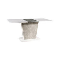ESSTISCH Calipso weiß / beton 120 - 160 / 68 / 76cm - Weiß/Grau, Holz/Holzwerkstoff (68/110/76cm) - Feldmann-Wohnen