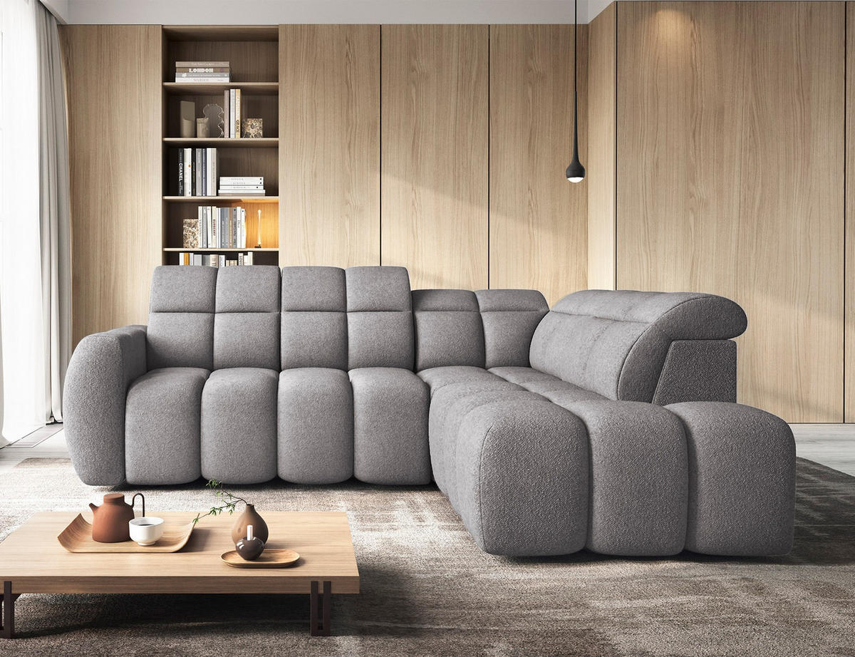 ECKSOFA Eagle R - Grau (Paolli 04) - Grau, Holzwerkstoff (258/208cm) - Möblo