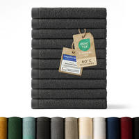 GÄSTETUCH 10er-Set, 10x Gästetuch 30/30 cm, Dunkelgrau - Dunkelgrau, Textil (30/30cm) - Blumtal
