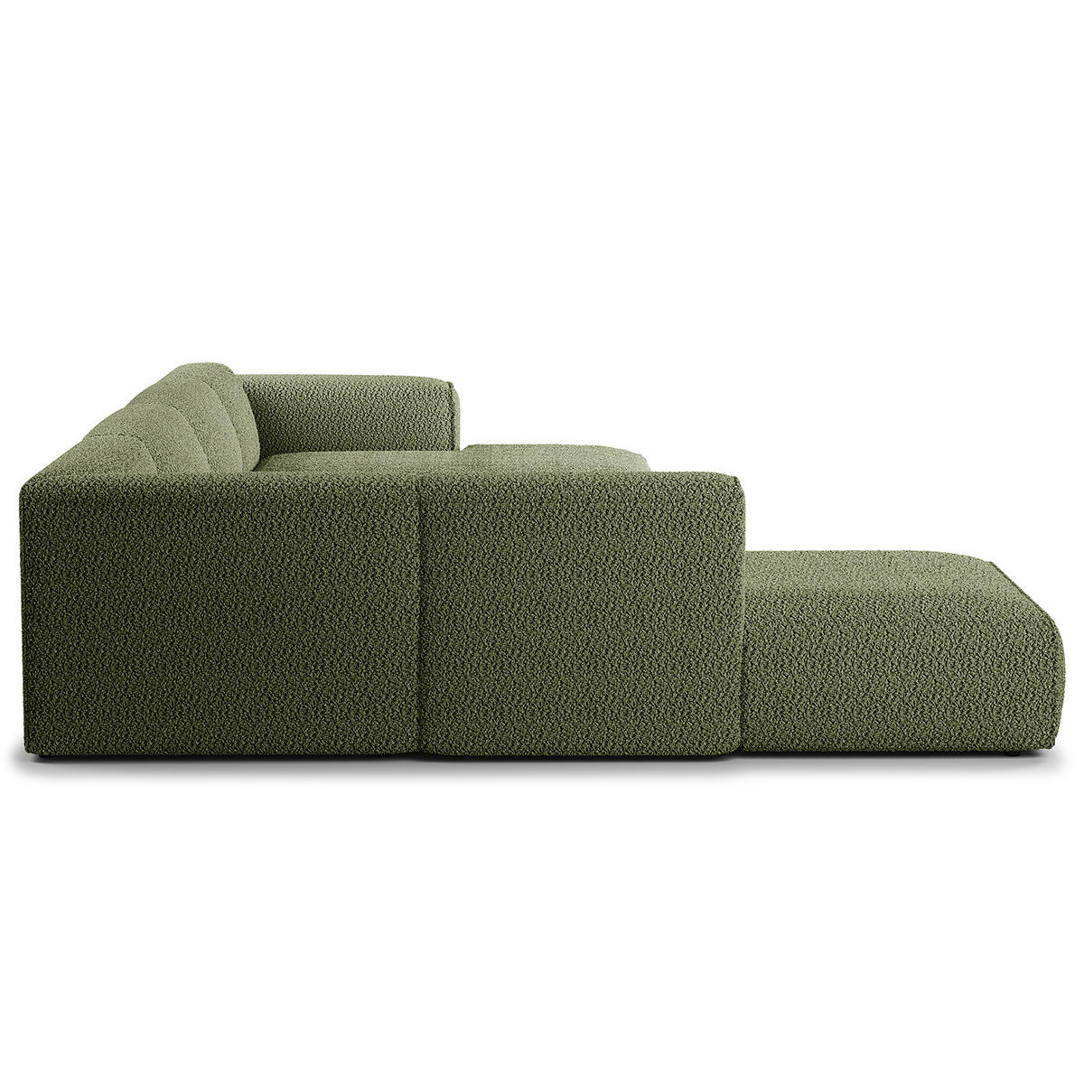 WOHNLANDSCHAFT mit Longchair - Schwarz/Grün, Kunststoff/Textil (325/71/235cm) - home24