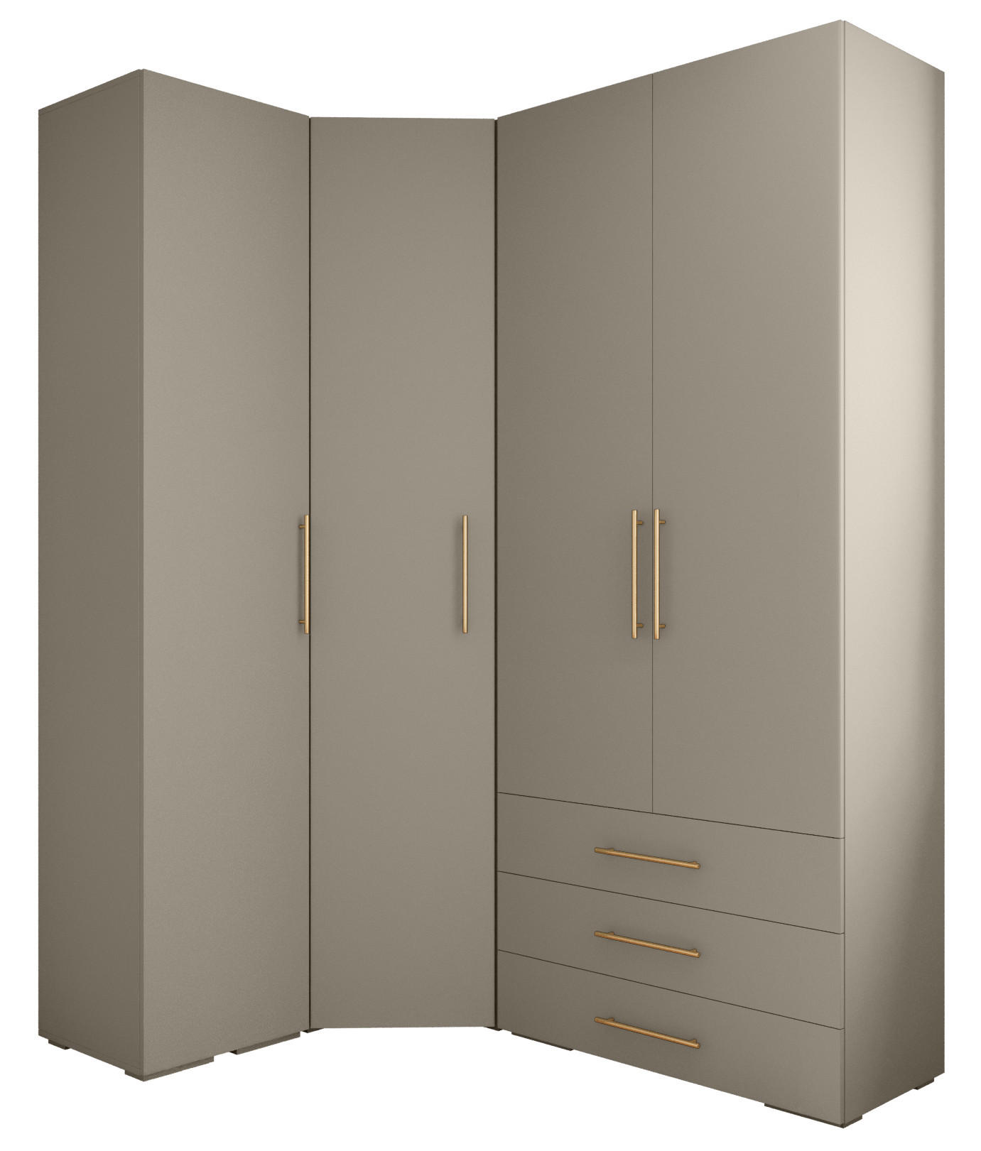 Abiks Möbel Garderoben-Set Kaschmir, Gold 181.7x236.7x47 cm