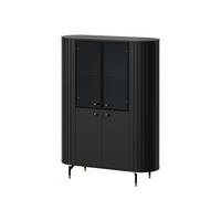 VITRINE Zante 2D2W 01 - Goldfarben/Schwarz, Holzwerkstoff/Metall (113/155/40cm) - MIRJAN24