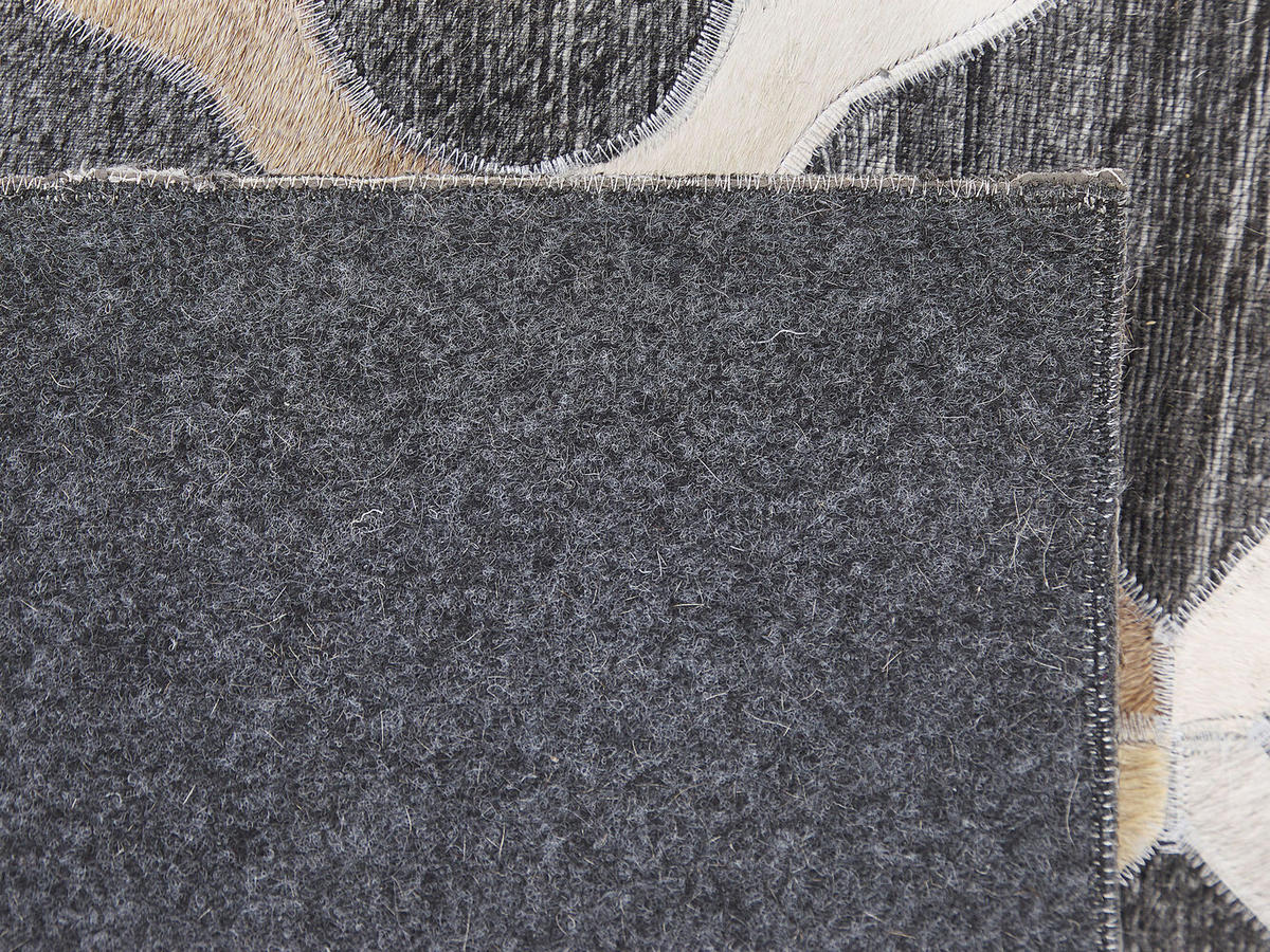 PATCHWORK-TEPPICH Rolunay 200/140 cm - Grau, Fell (140/200cm) - Beliani