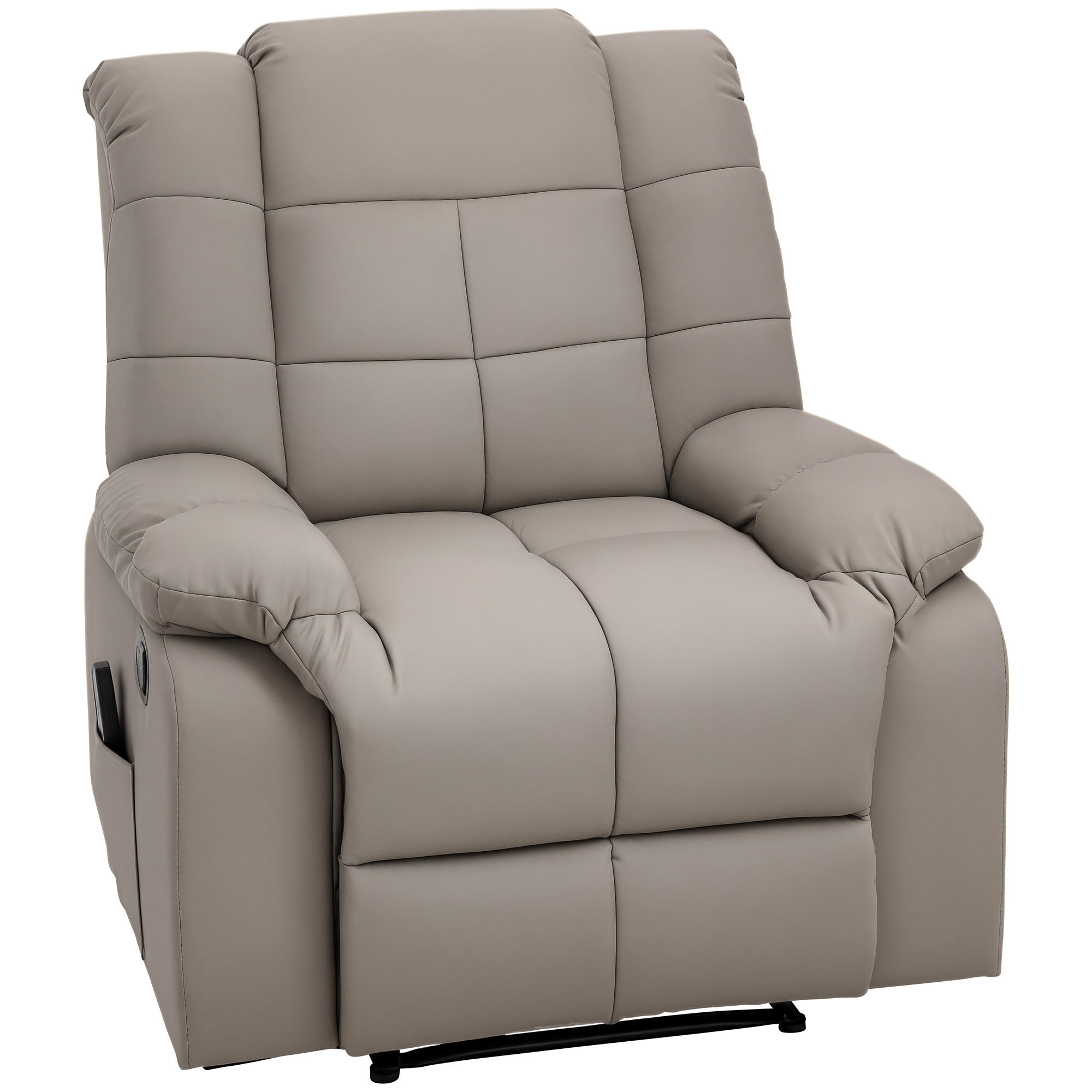 MASSAGESESSEL DE-15341 8 Vibrationpunkte mit Fernbedienung Grau - Grau, Leder (99/99/94cm) - ComfortXL