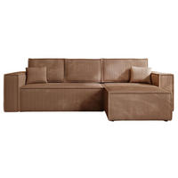 ECKSOFA Prato XL Braun - Schwarz/Braun, Holz/Kunststoff (280/170cm) - Graingold