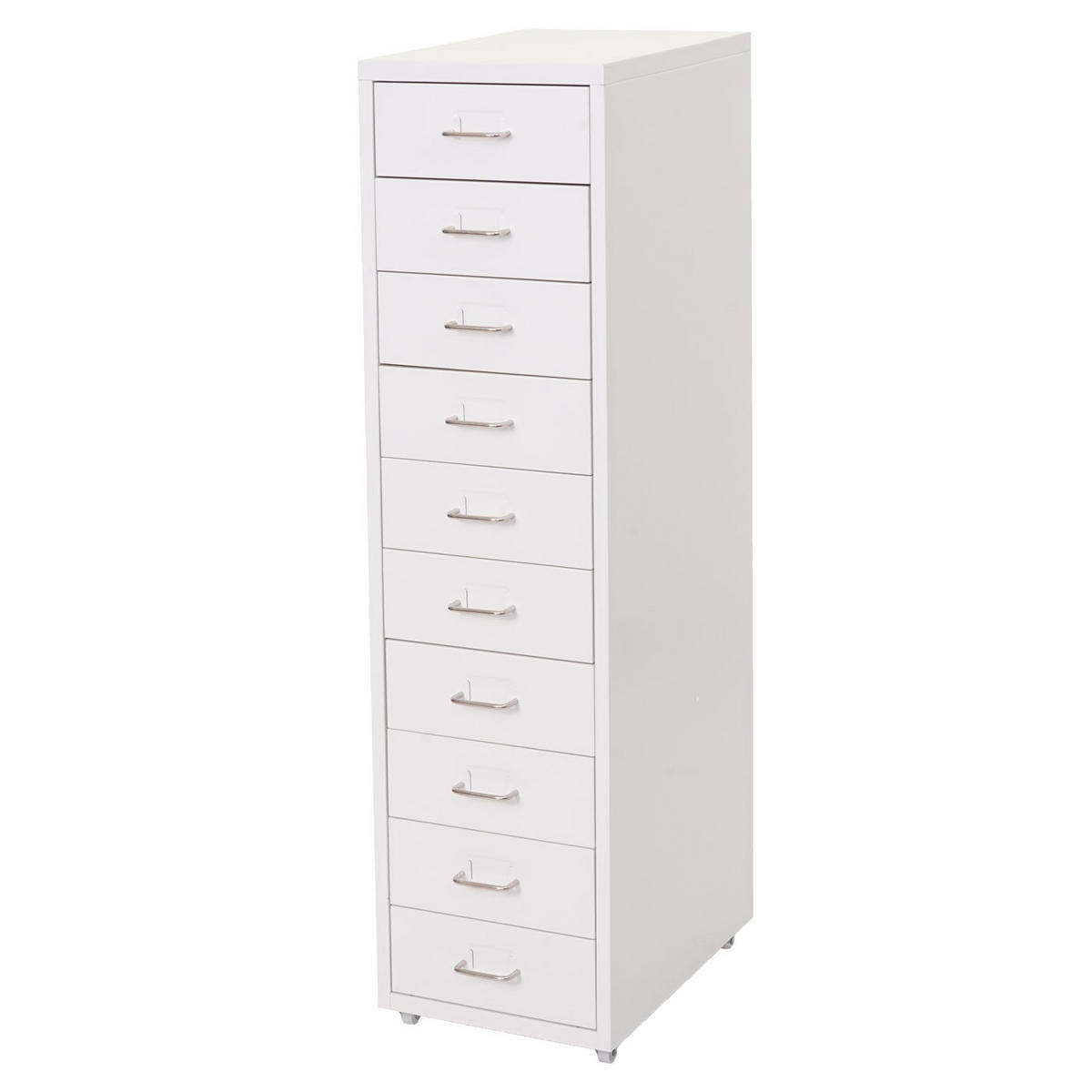 ROLLCONTAINER Housten 110x28x41cm 10 Schubladen Weiß - Weiß, Metall (28/110/41cm) - PROREGAL