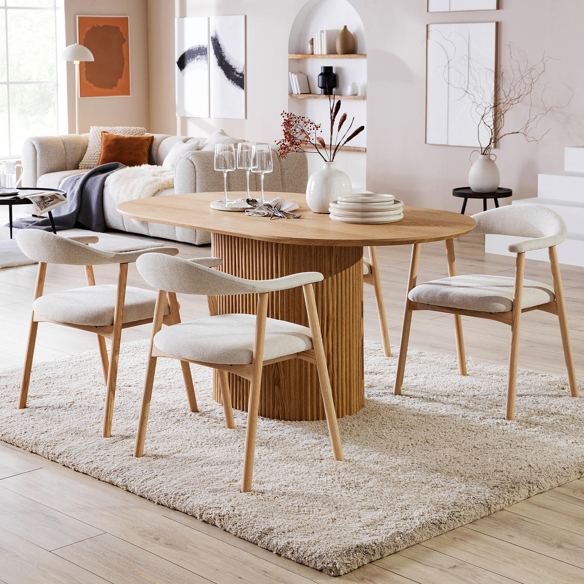 ESSTISCH - MDF - Eichefarben, Holzwerkstoff (90/160/75cm) - home24