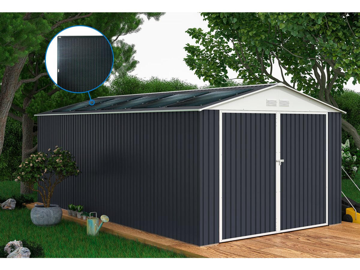 METALL-GARAGE PVC houston - Grau, Metall (570/310/570cm) - Habitat Garten