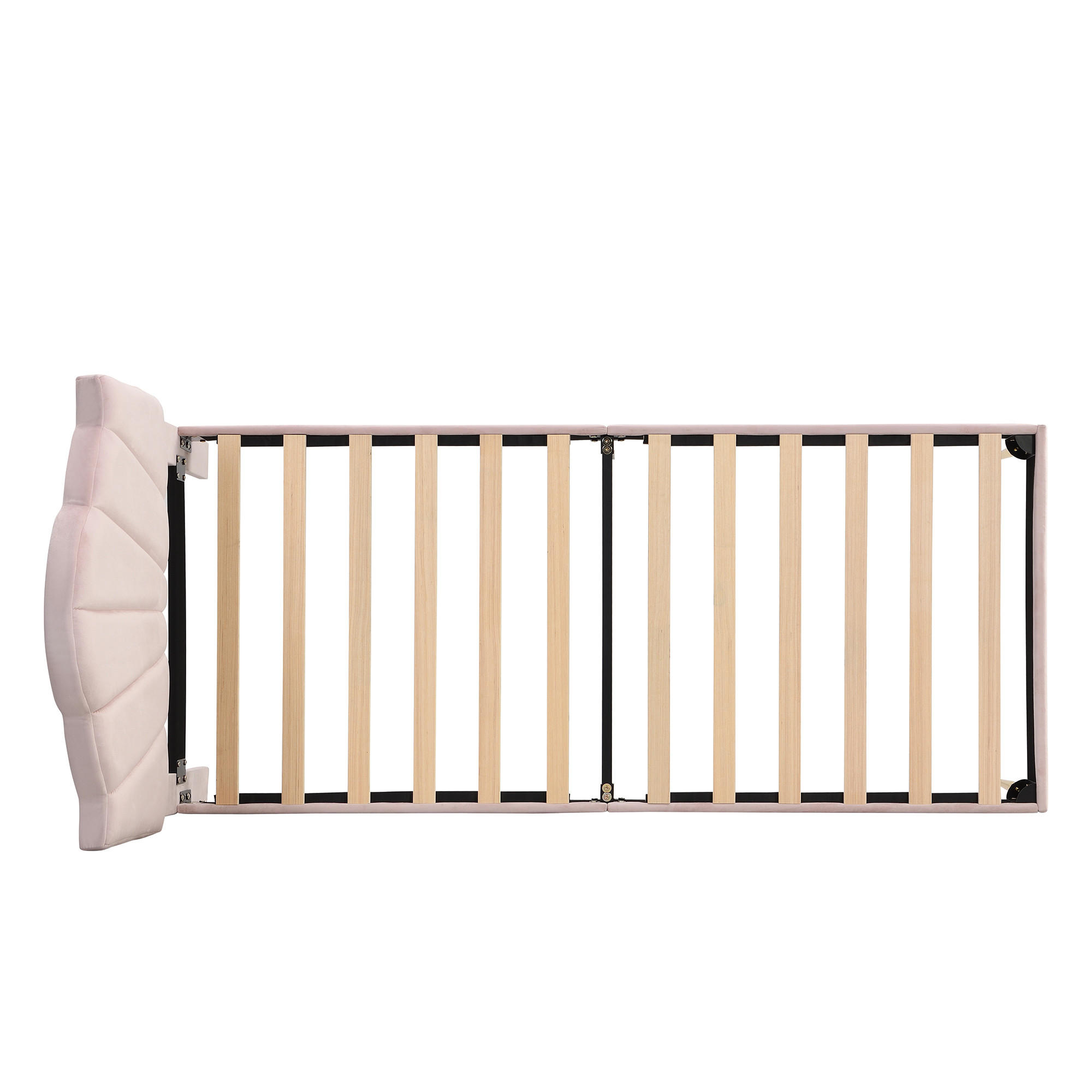 POLSTERBETT 90x200, Muschelform, goldene Beine, Polsterbank, Rosa - Rosa, Textil (90/200cm)