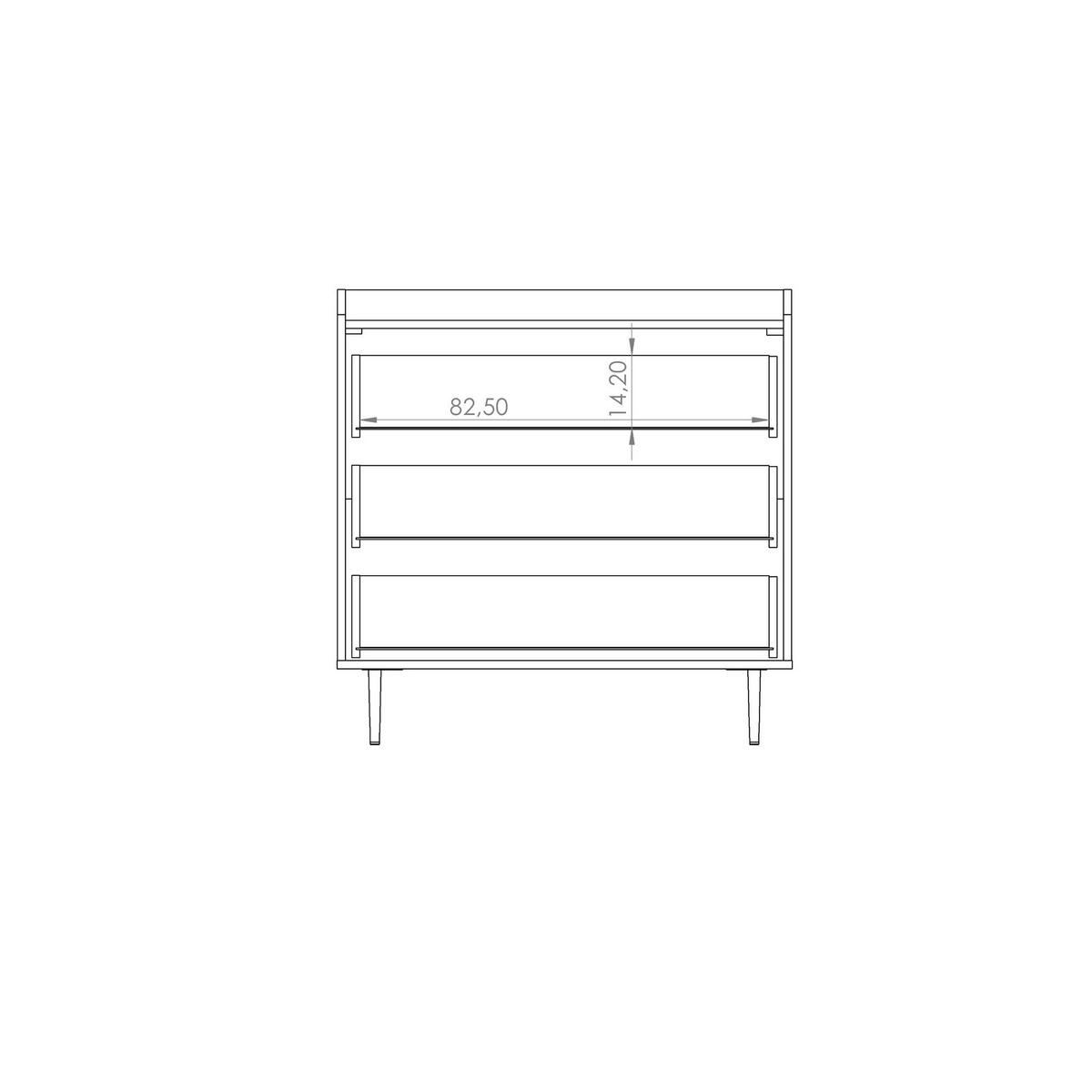 KOMMODE Nero mit vier Schubladen - Hellbraun/Schwarz, Holzwerkstoff/Metall (90/90/45cm) - Ravio