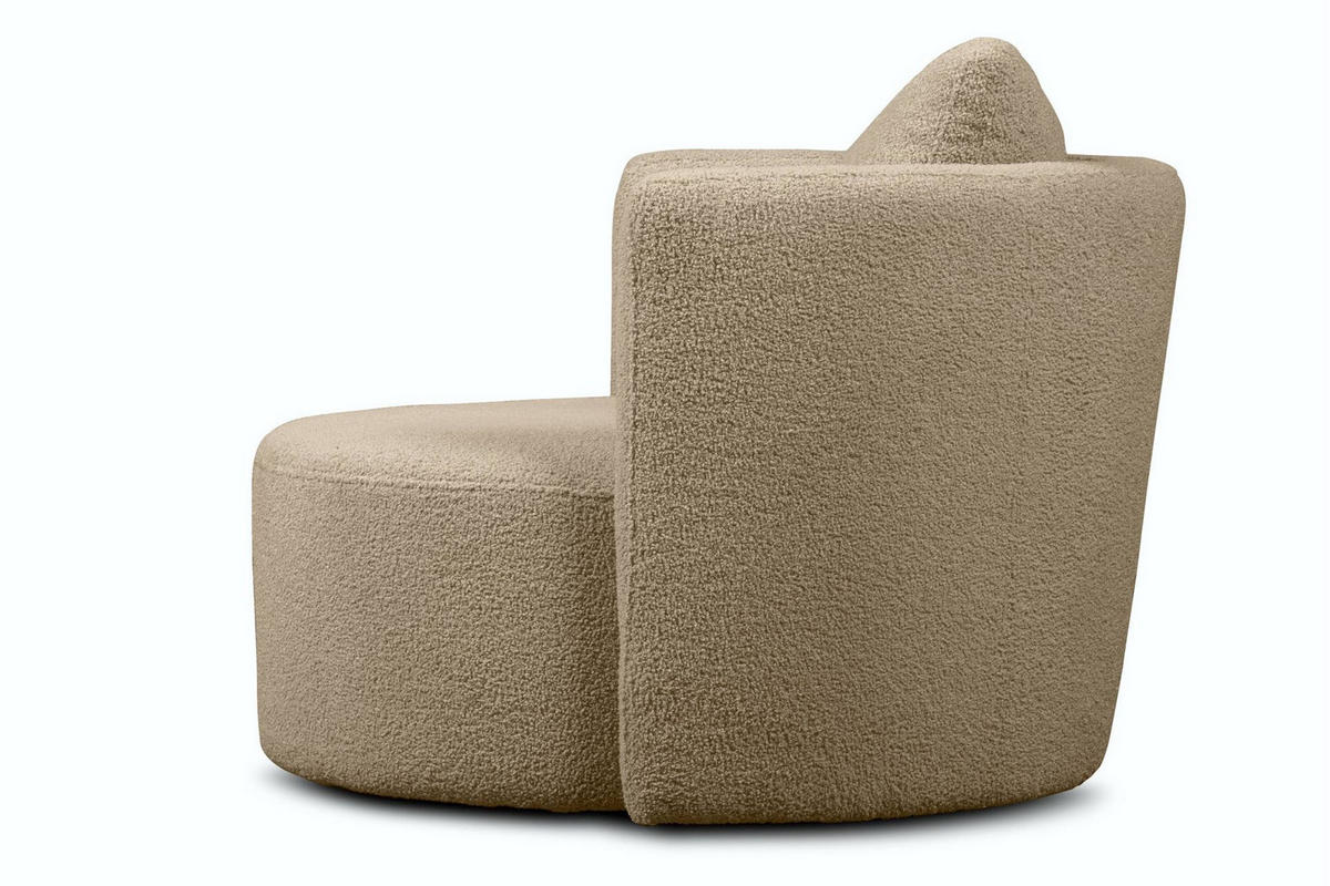 DREHSESSEL RAGGI 360° Drehfunktion mit inklusive dekorativem Kissen, Beige - Beige, Textil (92/75/94cm) - KONSIMO®
