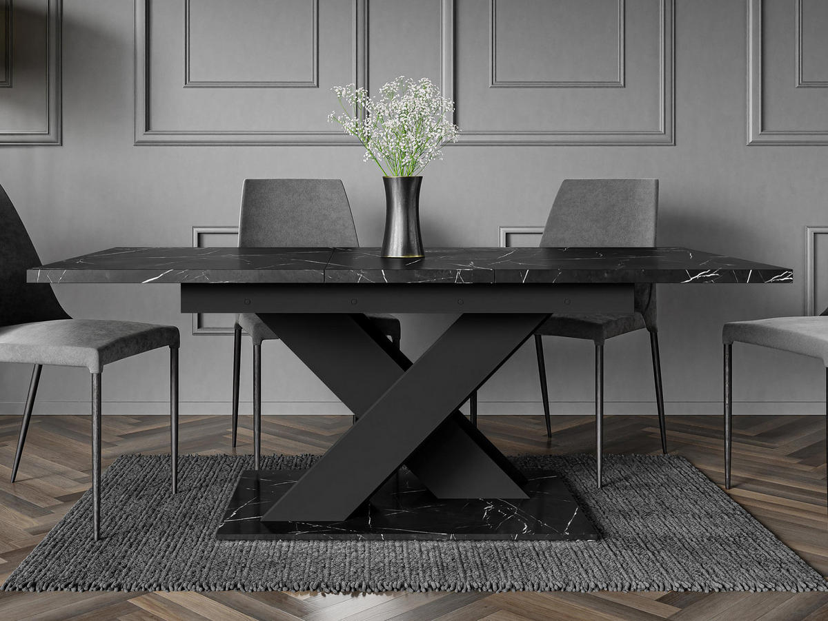 ESSTISCH Bronx - Schwarz, Holzwerkstoff (80/140/76cm) - MIRJAN24
