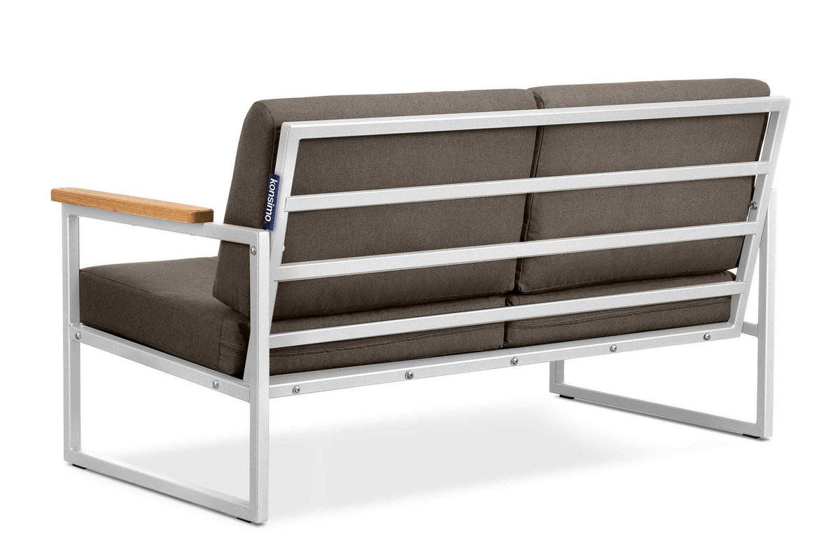 GARTENSET TRIBO Industriestil für 4 Personen, weiß - Beige/Weiß, Metall - KONSIMO®