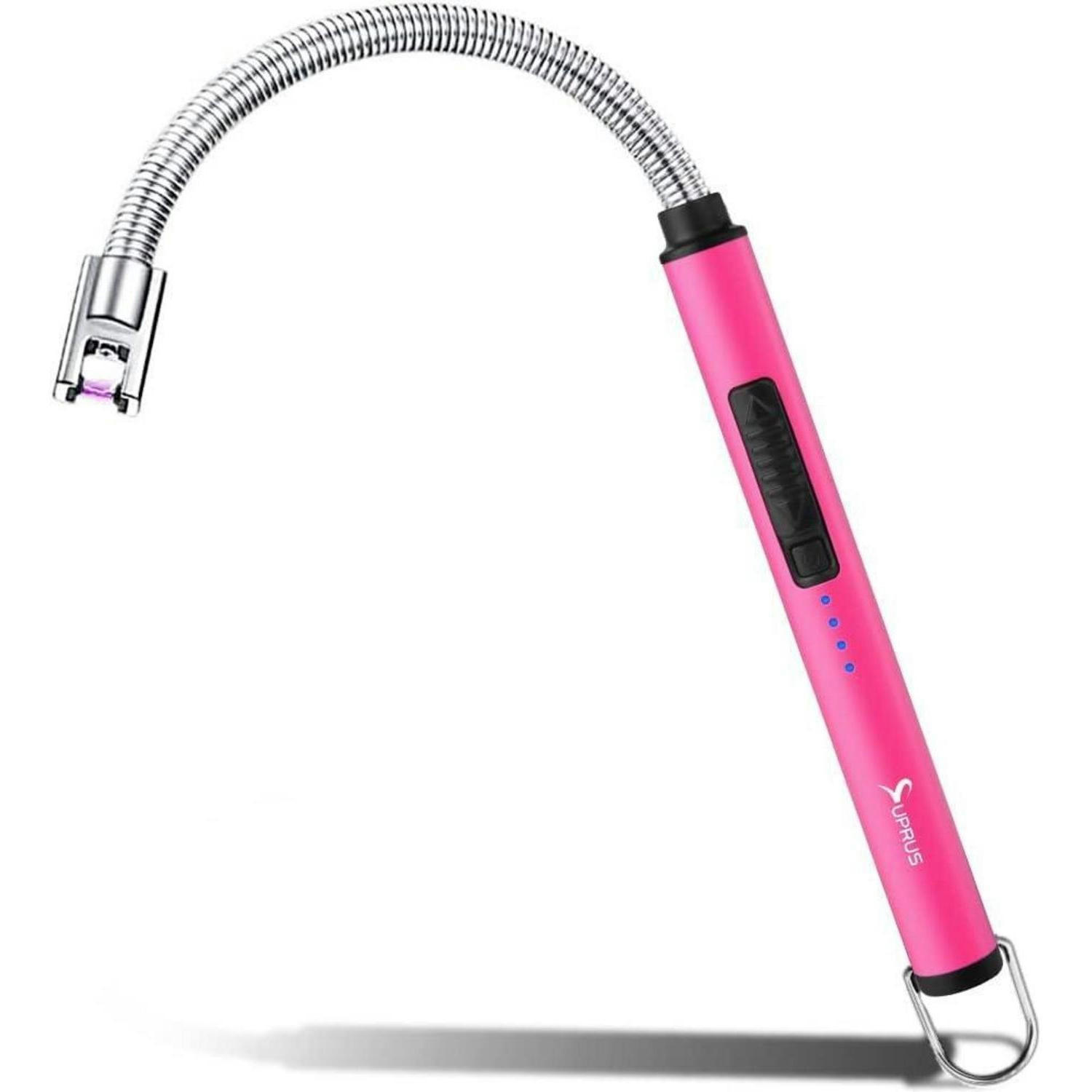 KERZENANZÜNDER mit flexiblem Hals, wiederaufladbar, rosa - Pink, Metall (4.1/1.7/27cm)