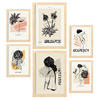 POSTER Set Mit 6 Schwarze Tintengefühle Größe A3 & A4 Rahmen aus hellem Holz - Beige, Papier (29.7/1cm) - Nacnic
