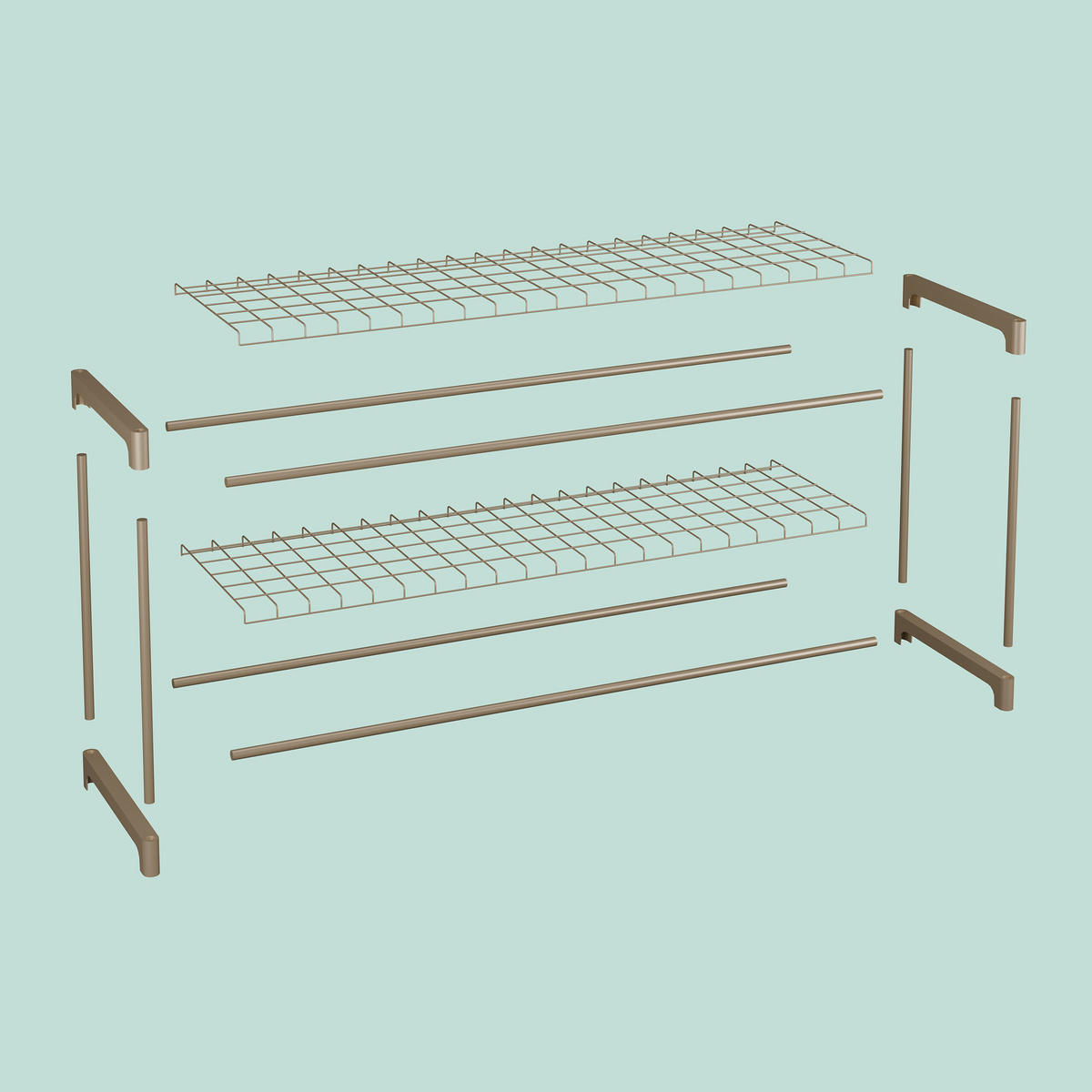 BLUMENREGAL - Braun, Kunststoff/Metall (91/174/28cm) - Relaxdays