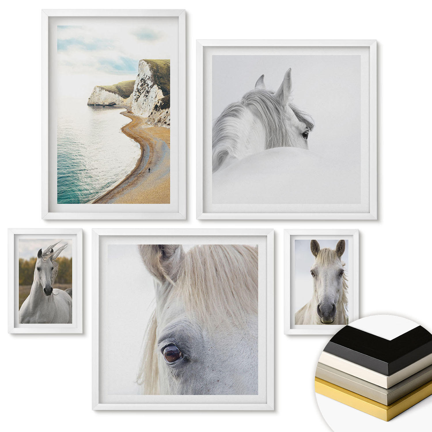 ArtPrintCave Wandbilder Weiß 40x60 cm