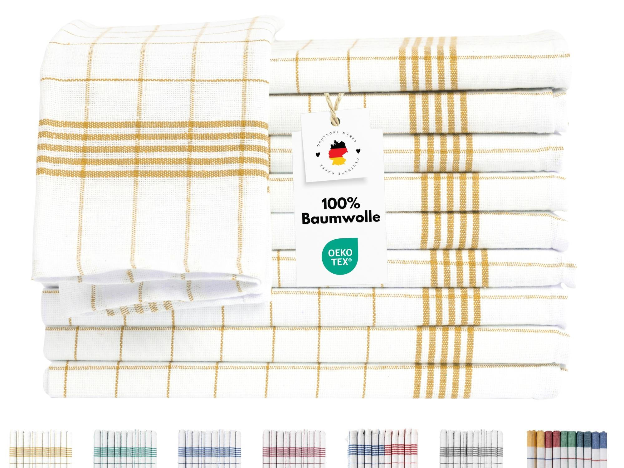 GESCHIRRTÜCHER 50x70 cm im 10er Set aus 100% Baumwolle, Küchentücher Gold - Goldfarben, Textil (50/70cm) - Carpe Sonno