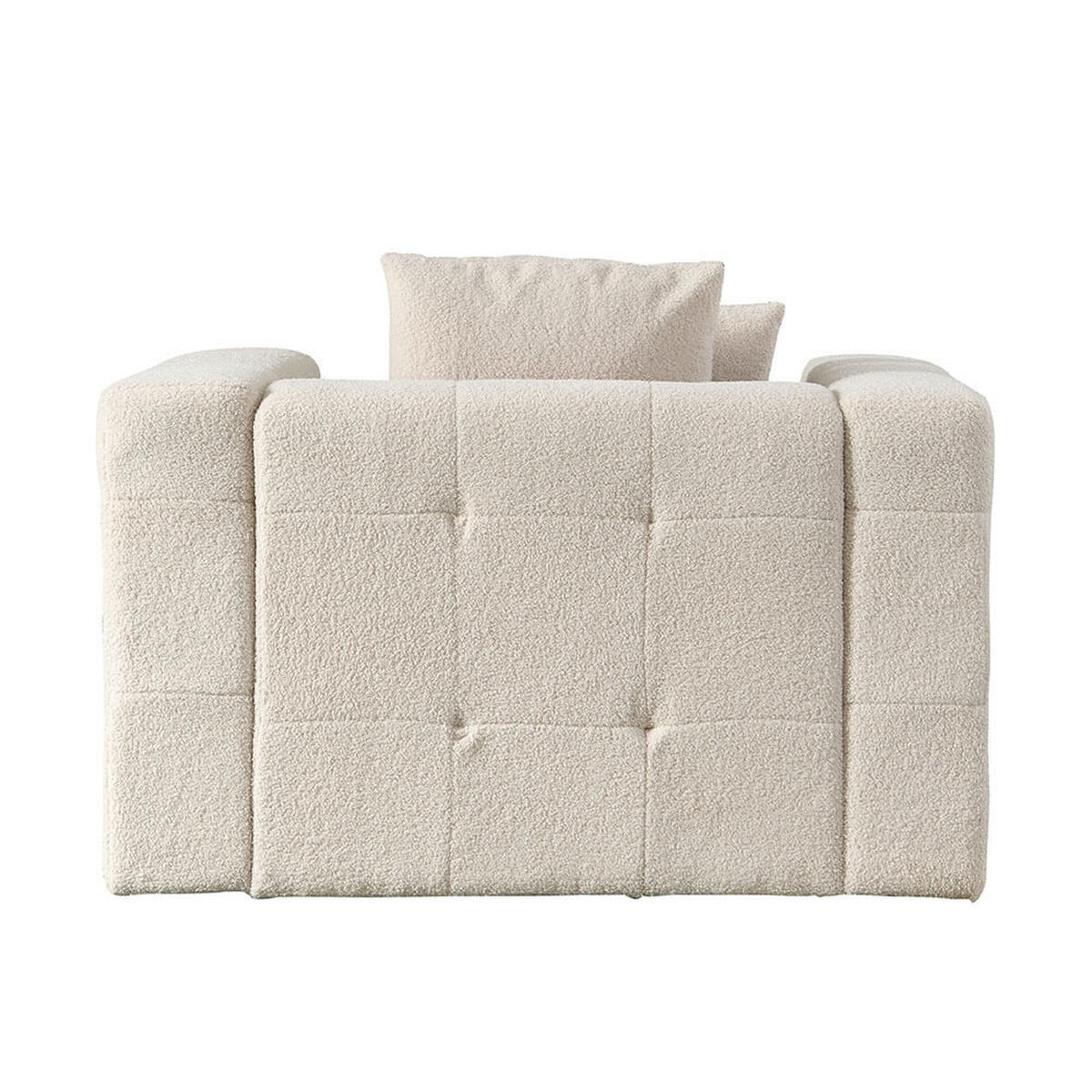 TEDDY Sessel Bouclé COMO - 132 x 92 cm Beige - Beige, Textil (132/68/92cm) - Home Deluxe