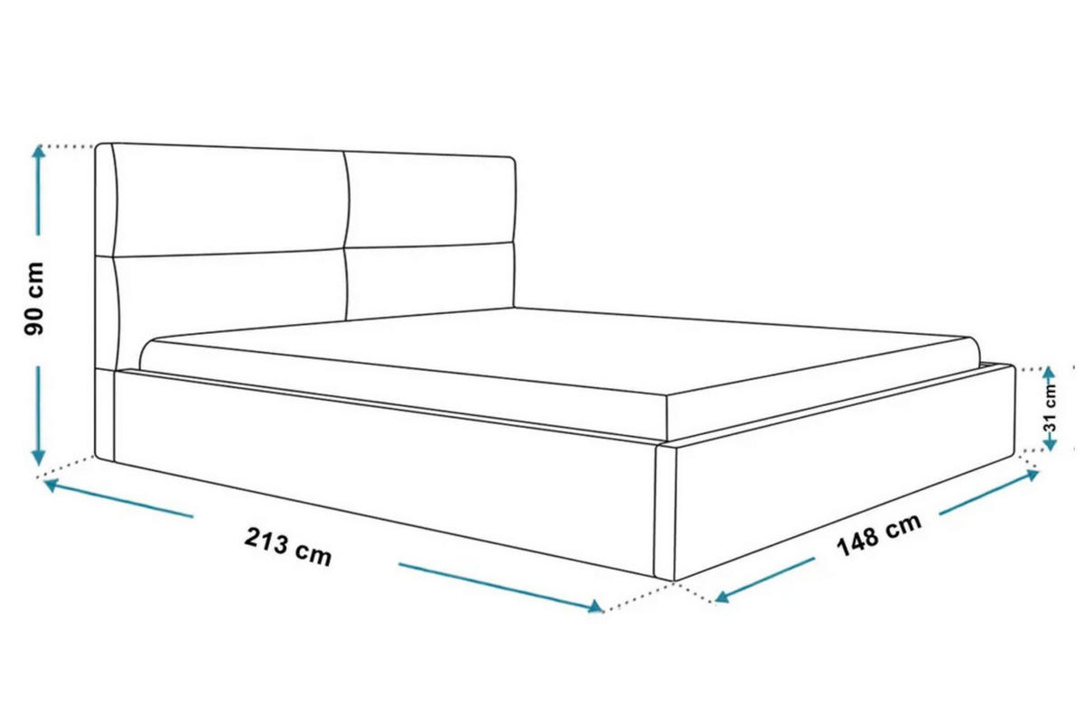 POLSTERBETT SIM 6 mit Kopfteil, 140 x 200 cm mit Bettkasten und Lattenrost aus Holz, Velourstoff, Farbe: Blau - Blau, Holz/Kunststoff (140/200cm) - Sepro Meble