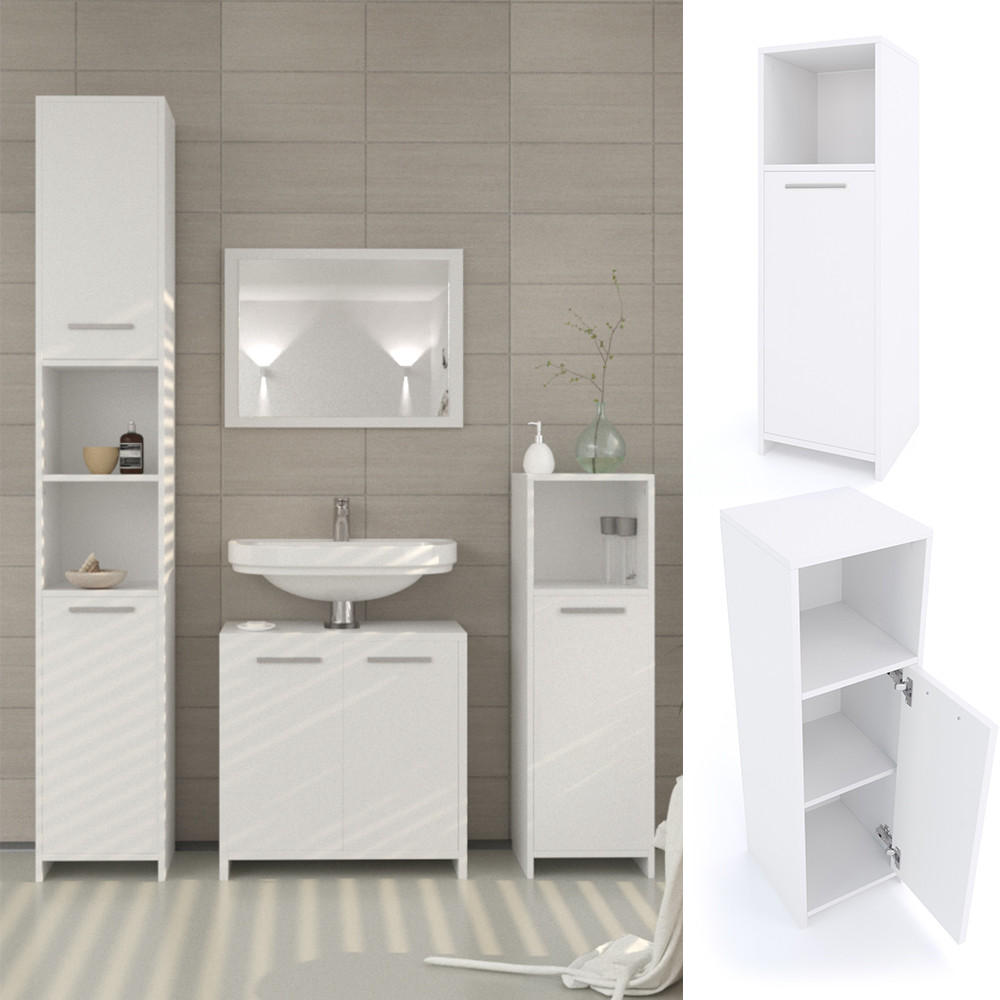 MIDISCHRANK Kiko Weiß 30 x 95 cm - Weiß, Holzwerkstoff (30/95/30cm) - Vicco