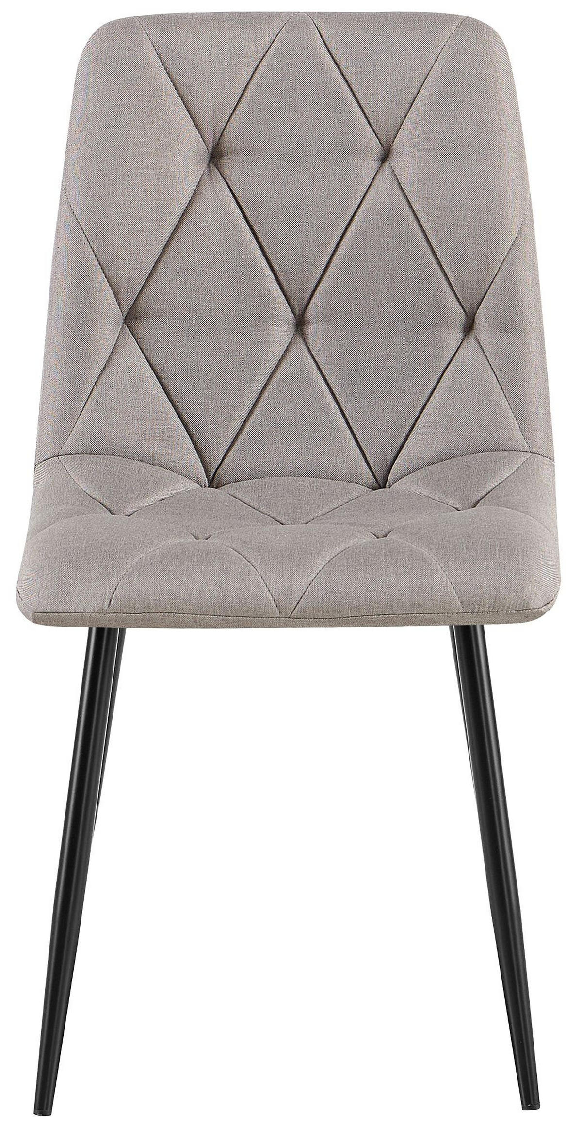 ESSZIMMERSTUHL Stoff Hellgrau - Hellgrau/Schwarz, Textil/Metall (45/85/55cm) - CLP