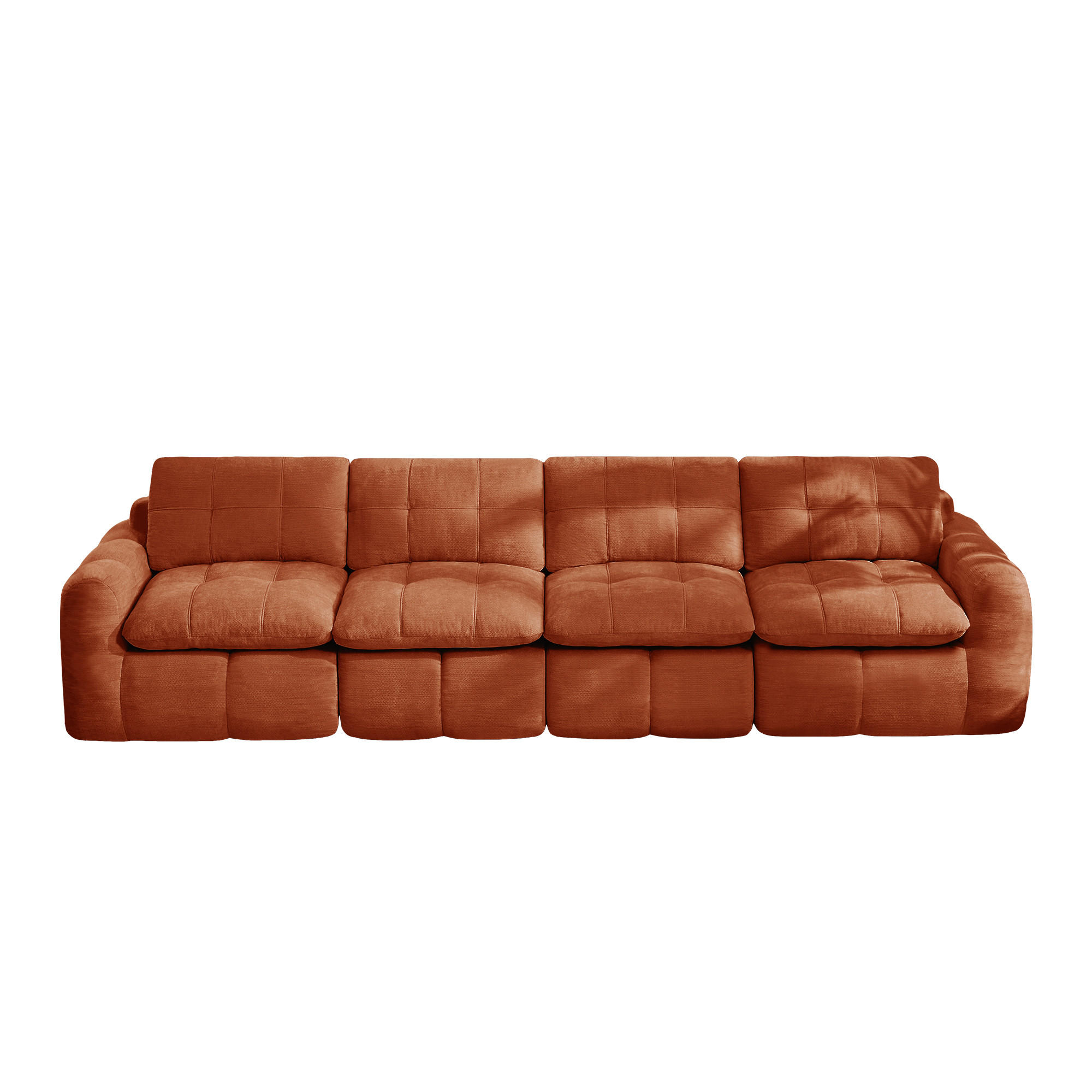 CANAPEA 4 LOCURI, minimalist, Chenille-portocaliu
