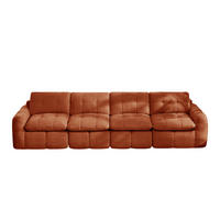 4-SITZER-SOFA, minimalistisch, Chenille-Orange - Orange, Textil (97/68/334cm) - KOMHTOM
