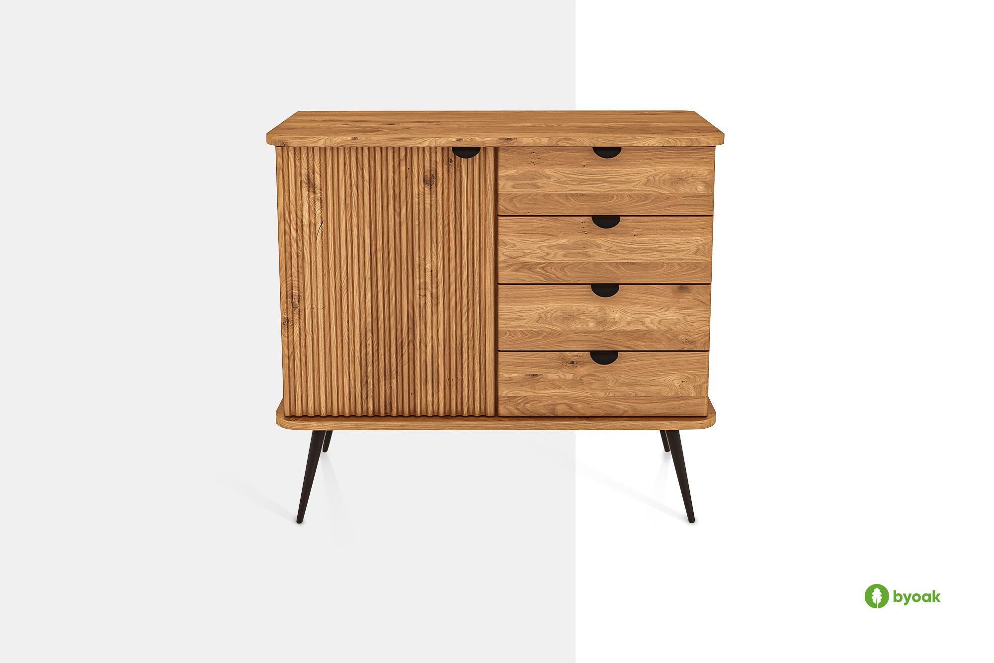 KOMMODE LINA - Wildeiche, Holz (97/87/46cm) - byoak