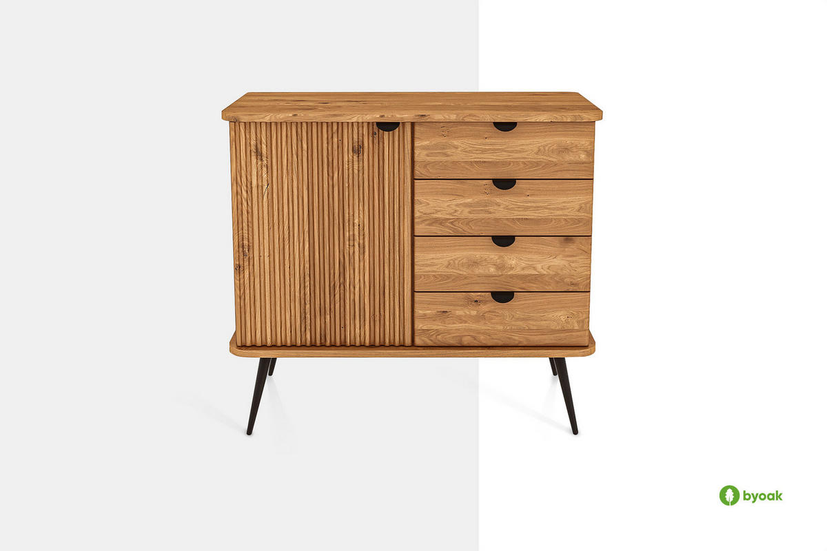 KOMMODE LINA - Wildeiche, Holz (97/87/46cm) - byoak