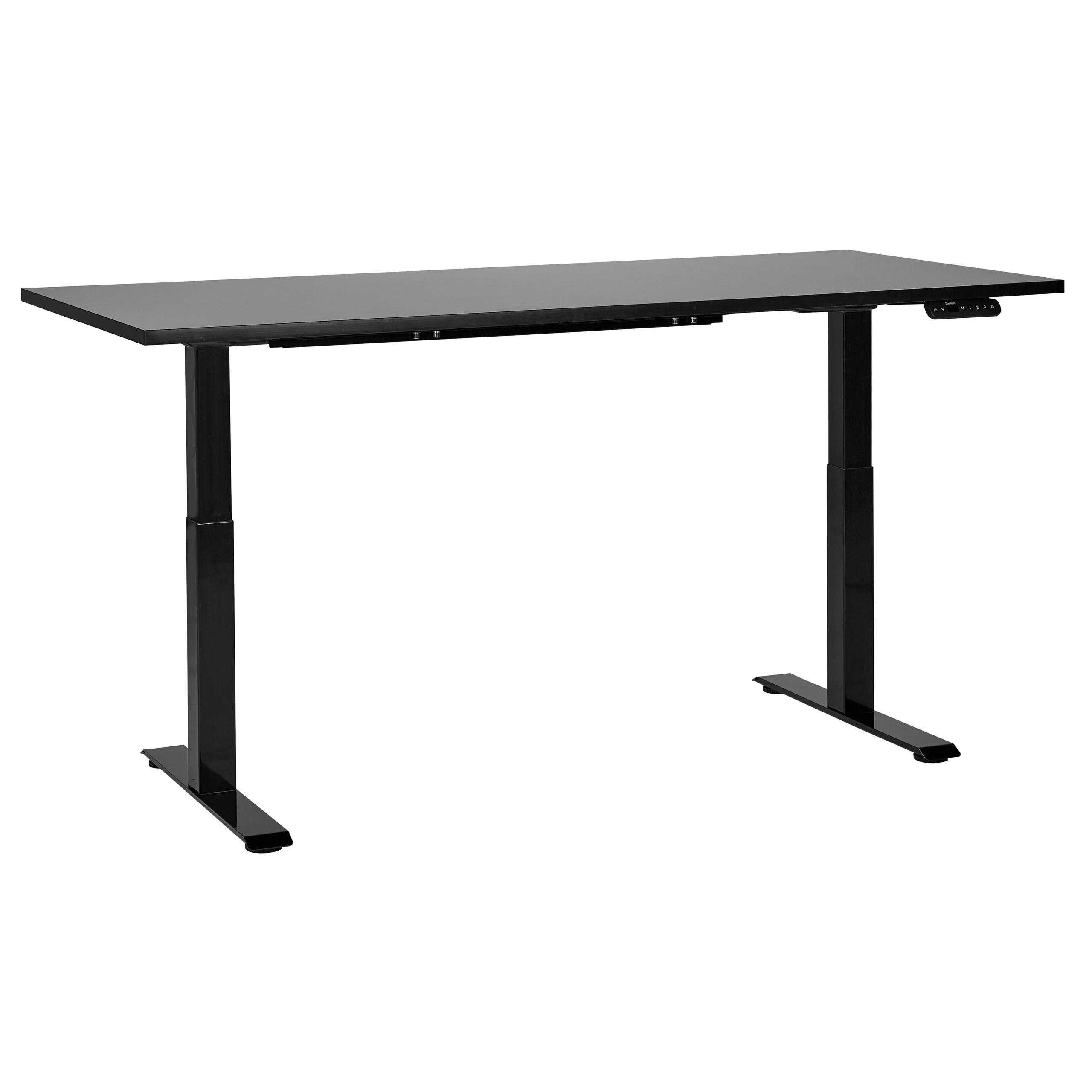 SCHREIBTISCH schwarz 180/72 cm elektrisch höhenverstellbar Destin III - Schwarz, Holz (72/180/63cm) - Beliani