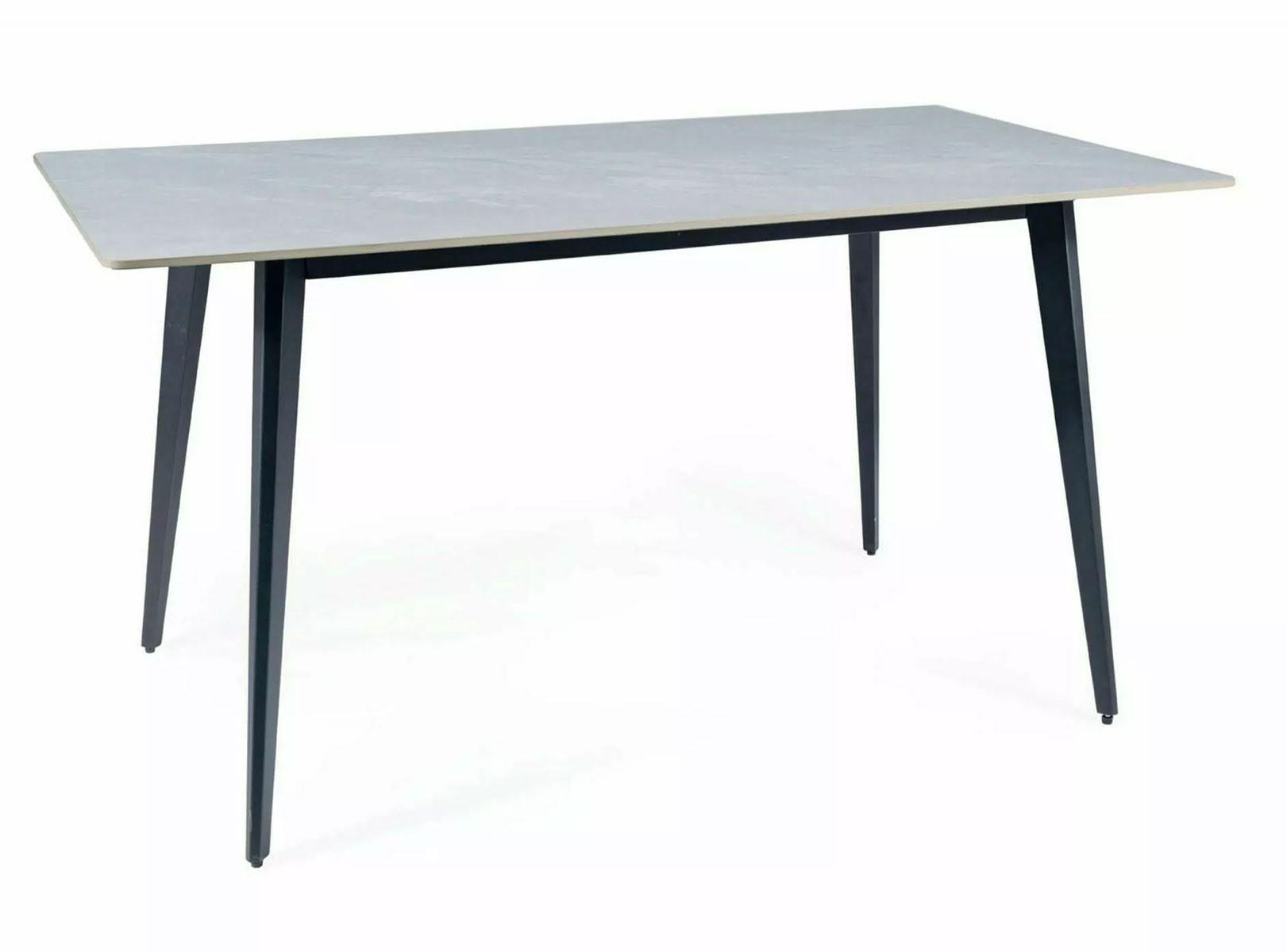 ESSTISCH Ivy Marmor Grau / Schwarz 140 / 80 / 75cm - Schwarz/Grau, Holz/Keramik (80/140/75cm) - Feldmann-Wohnen