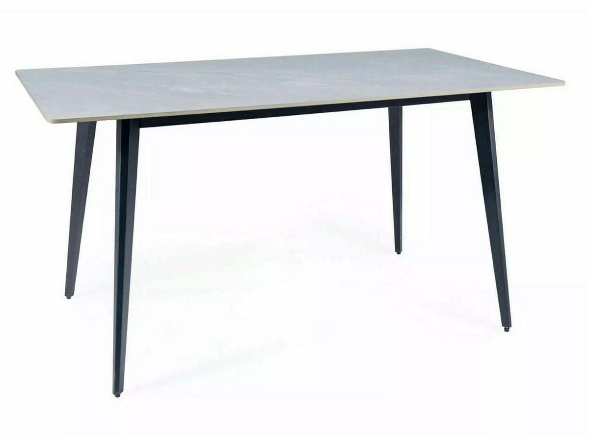 ESSTISCH Ivy Marmor Grau / Schwarz 140 / 80 / 75cm - Schwarz/Grau, Holz/Keramik (80/140/75cm) - Feldmann-Wohnen