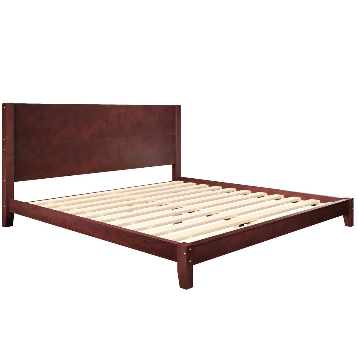 POSTEĽ 180/200 cm hnedá s čelom a lamelovým roštom z MDF a preglejky - hnedá, kompozitné drevo (180/200cm) - OKWISH