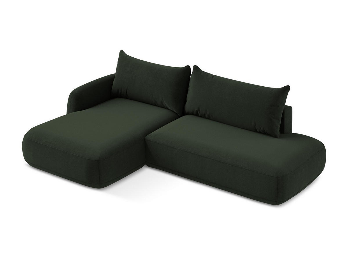 3-SITZER SOFA mit Schlaffunktion Chenille Stoff Beige - Beige/Schwarz, Holzwerkstoff/Kunststoff (266/95/121cm) - LaMiaSofa