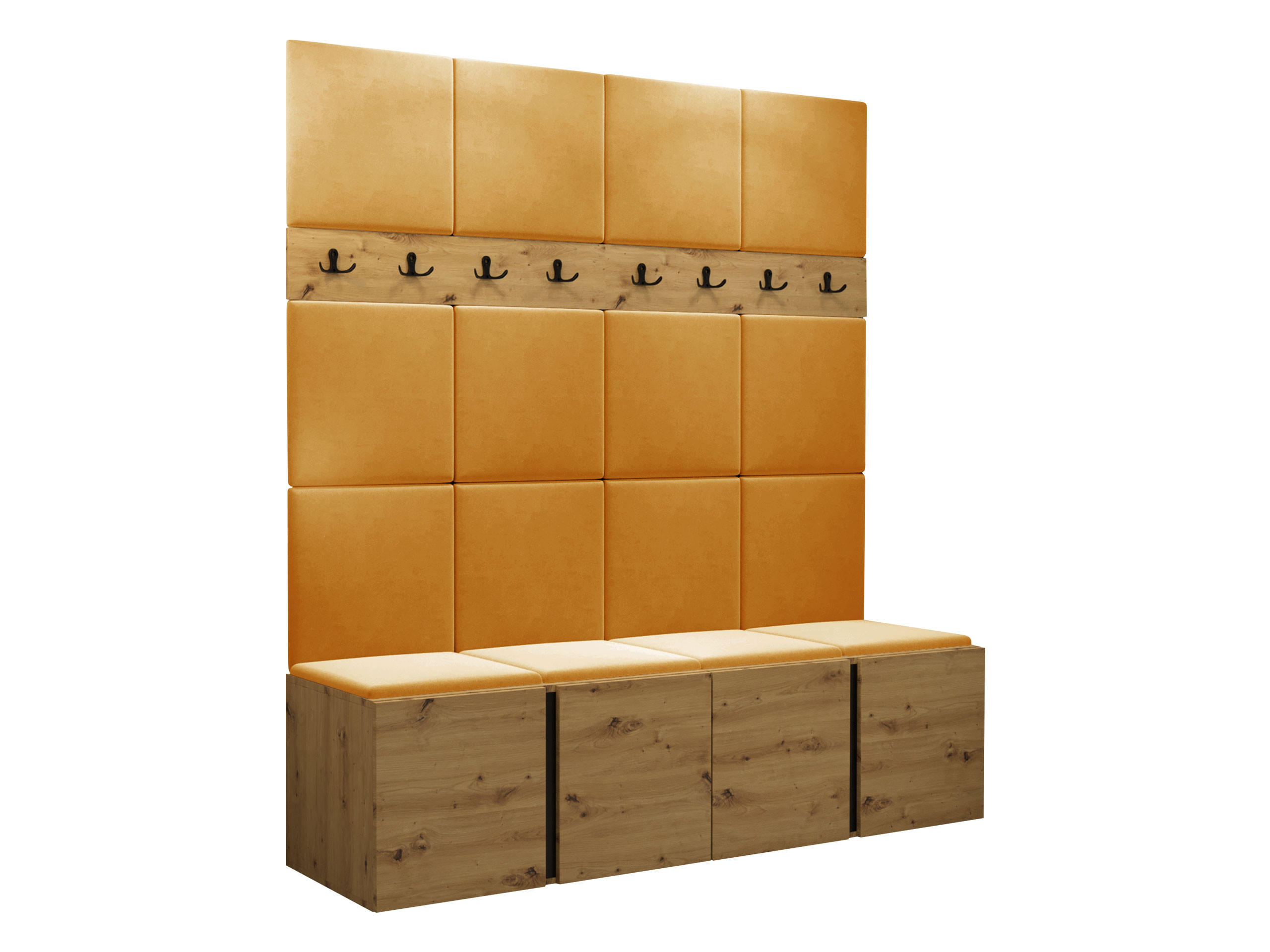 GARDEROBEN-SET Orion V - Eiche Artisan/Orange, Holzwerkstoff/Kunststoff (168/186/46cm) - MIRJAN24